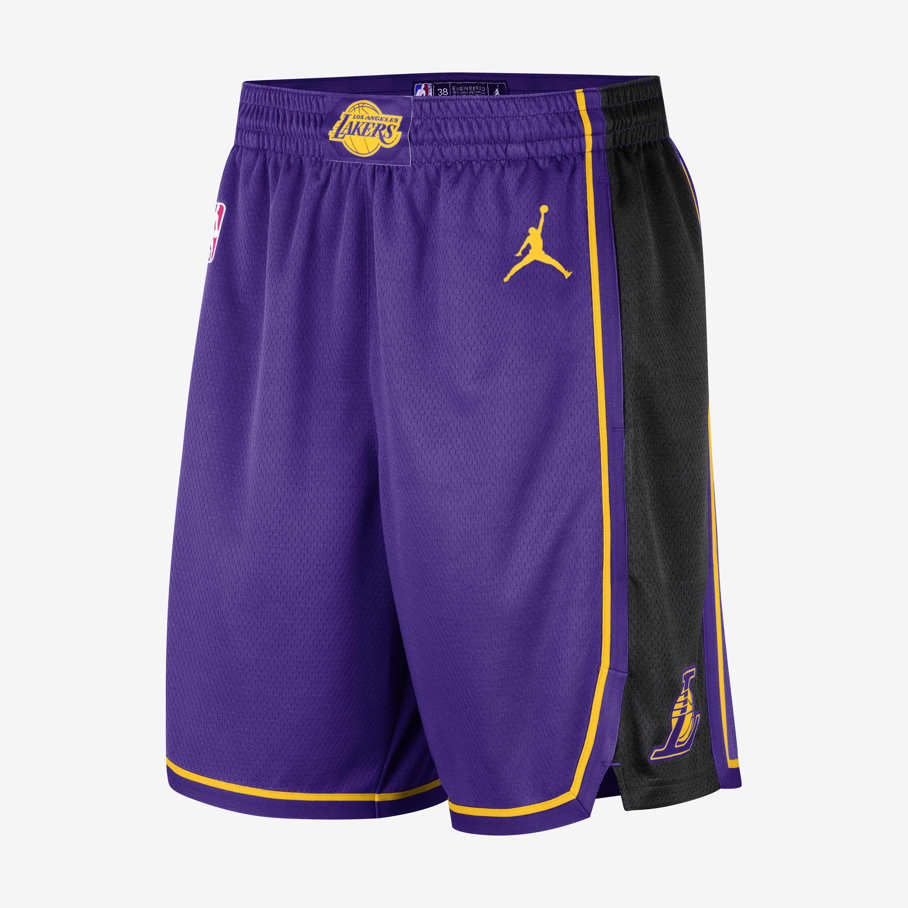 Buy Los Angeles Lakers Statement Edition Men s Jordan Dri FIT NBA Swingman Basketball Shorts Field Purple Amarillo Nike Kuwait Official