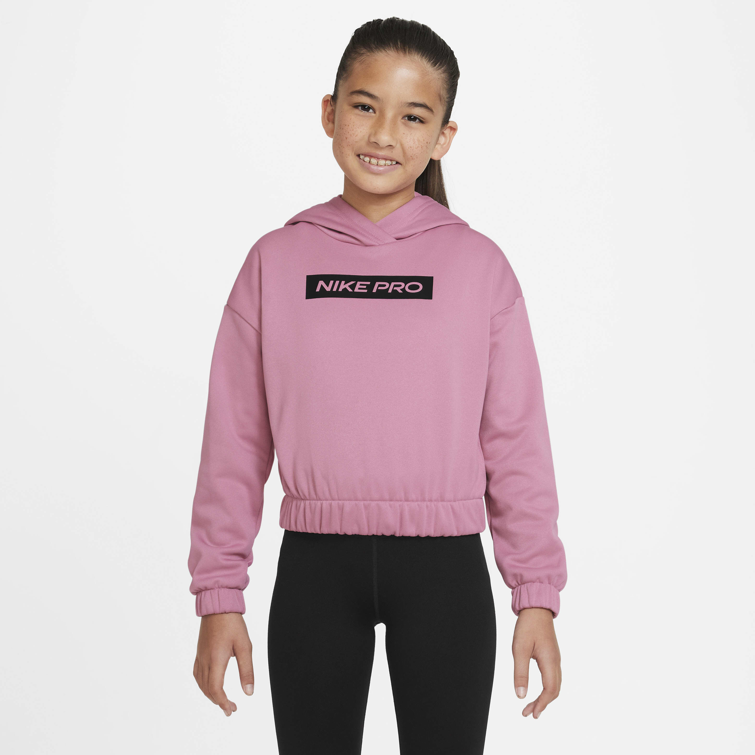 Buy Nike Pro Therma FIT Older Kids Girls Pullover Hoodie Nike Kuwait Official