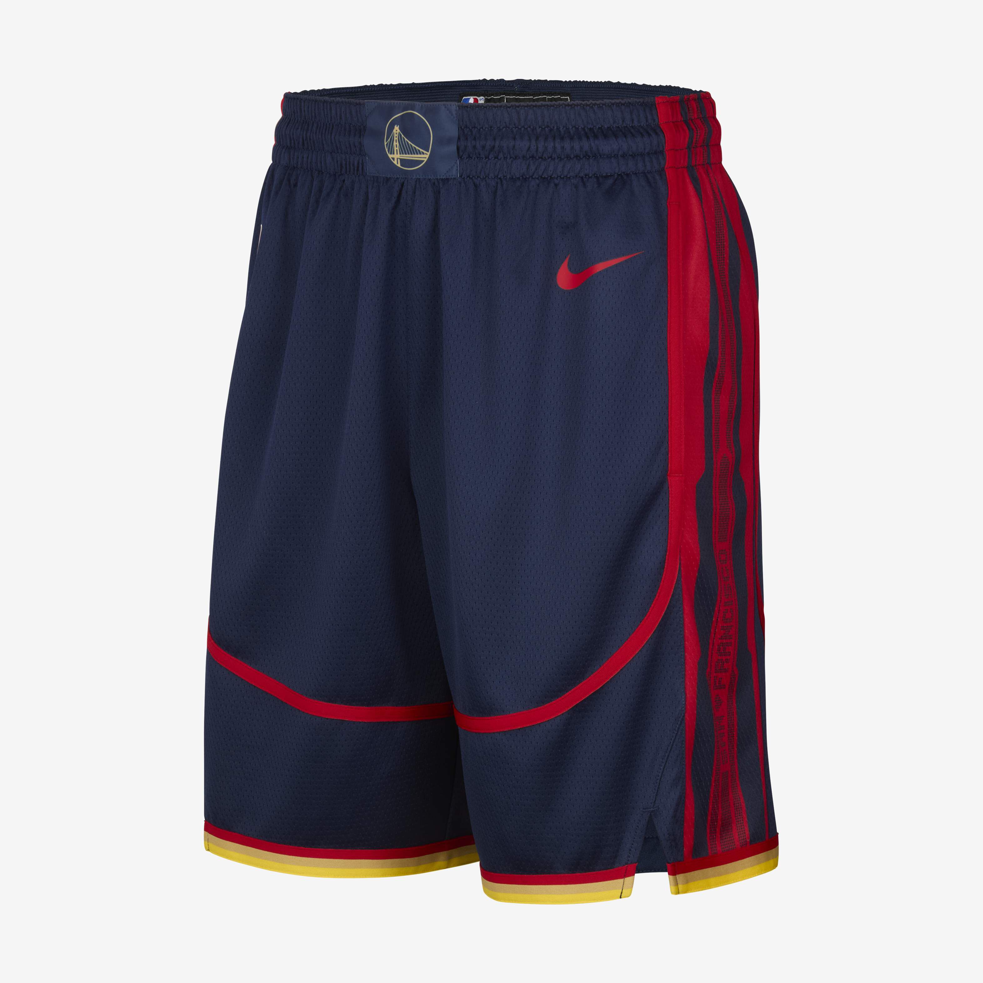 Buy Golden State Warriors 2024 25 City Edition Men s Nike Dri FIT NBA Swingman Shorts College Navy University Red Nike Kuwait Official