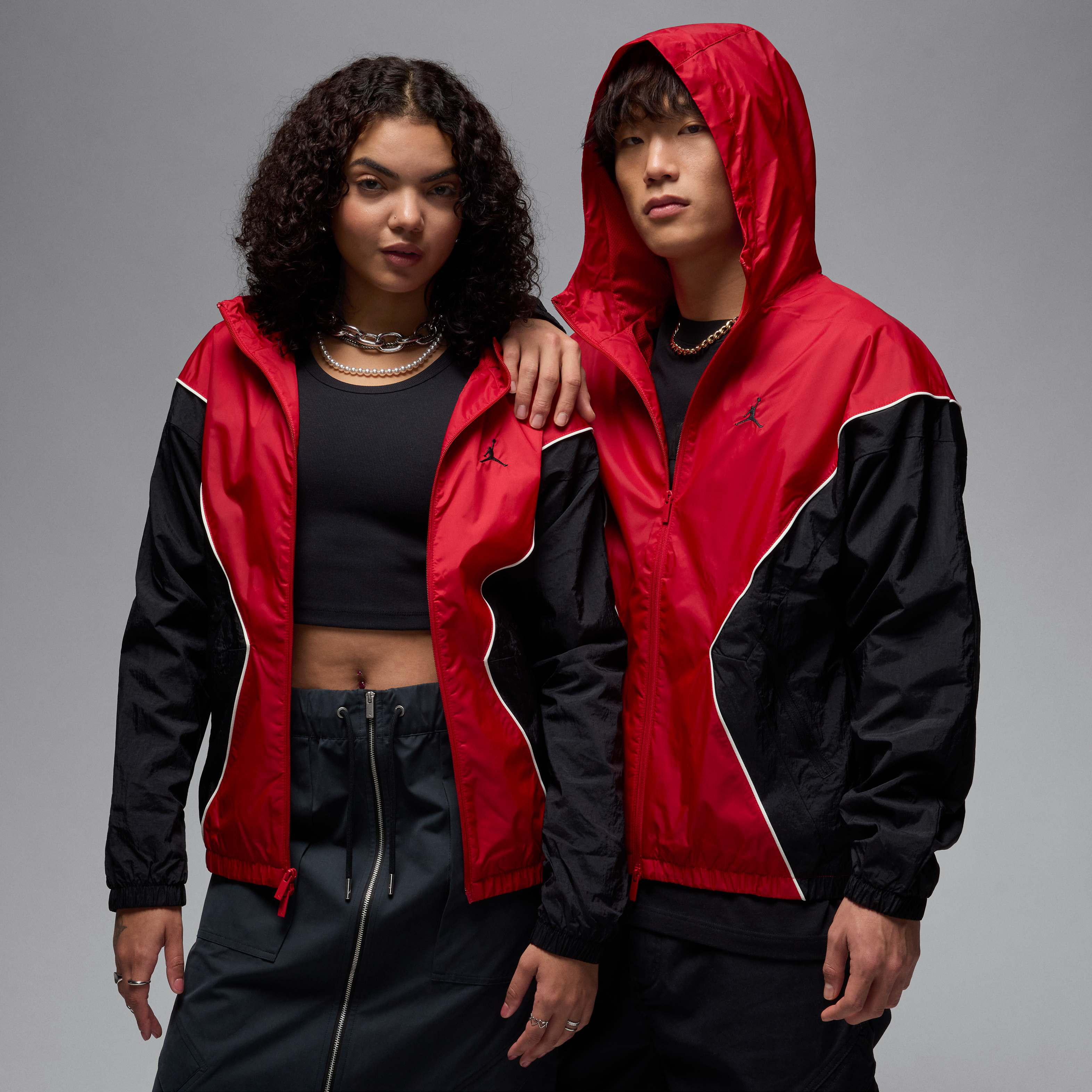 Buy Jordan Brooklyn Men's Hooded Draft Jacket - Varsity Red/Black