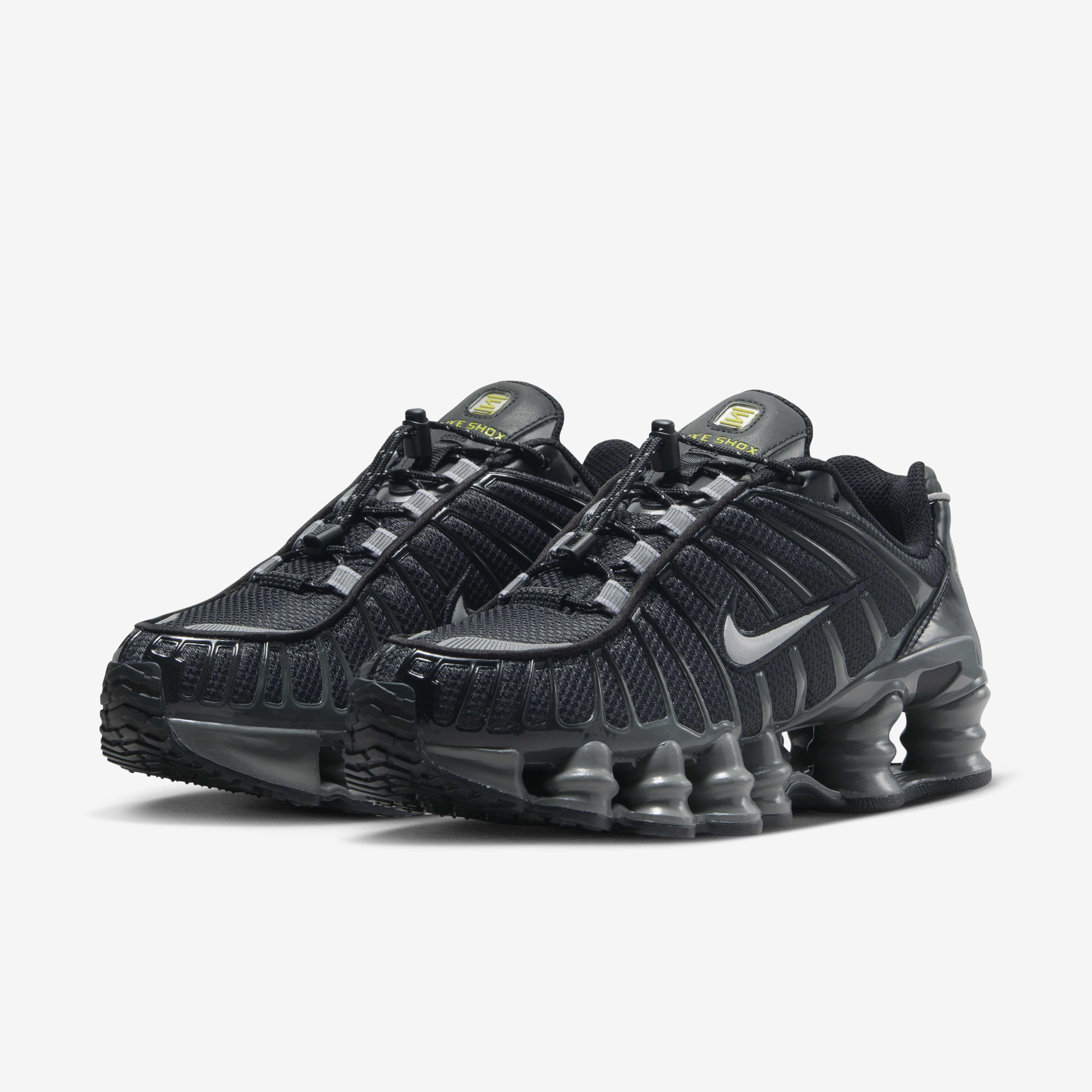 Buy Nike Shox TL Women s Shoes Black Iron Grey High Voltage Metallic Silver Nike Kuwait Official