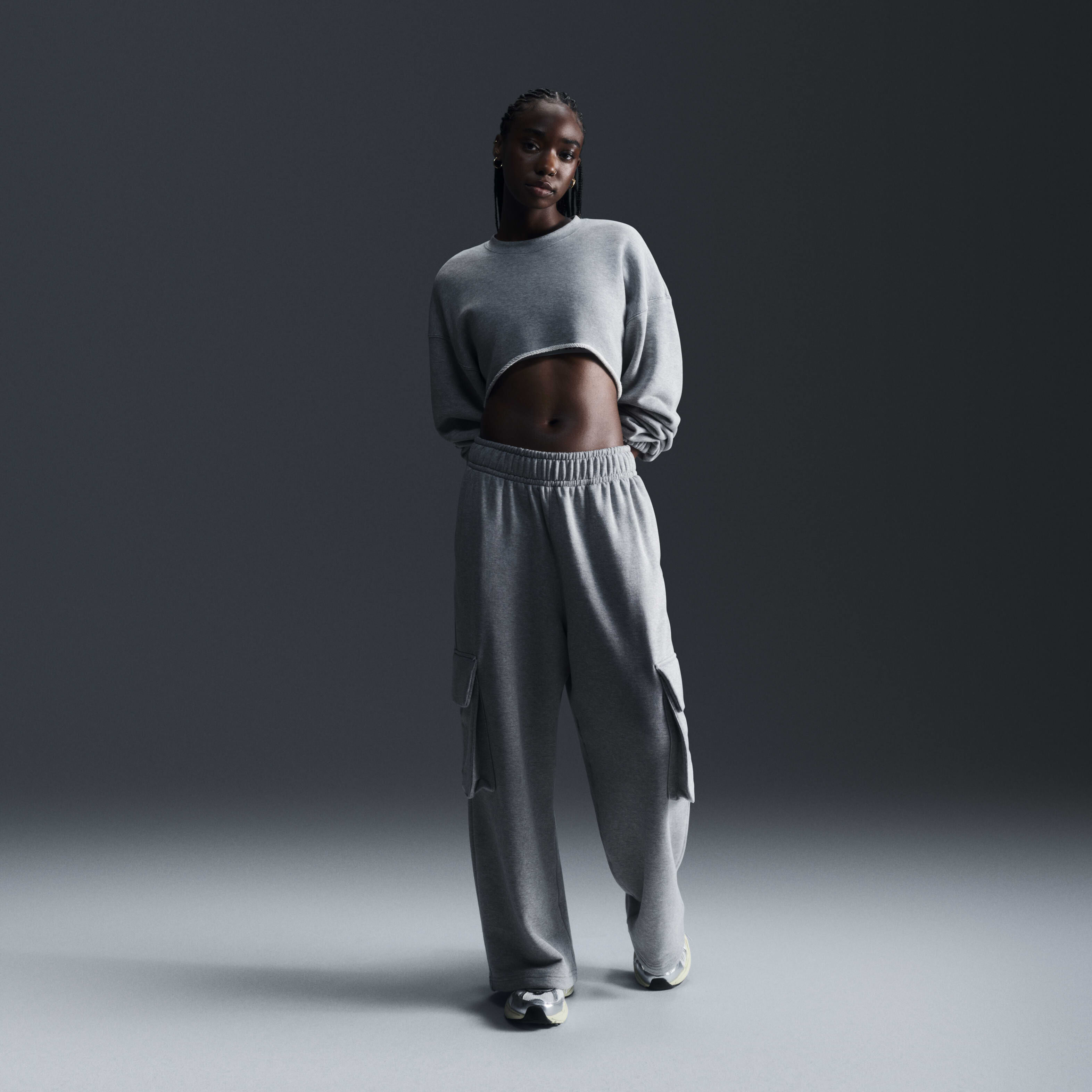 ★★Nike★★ Sportswear Oversized French Terry Shrug W Black Nike Sportswear French Terry Black Oversized Shrug