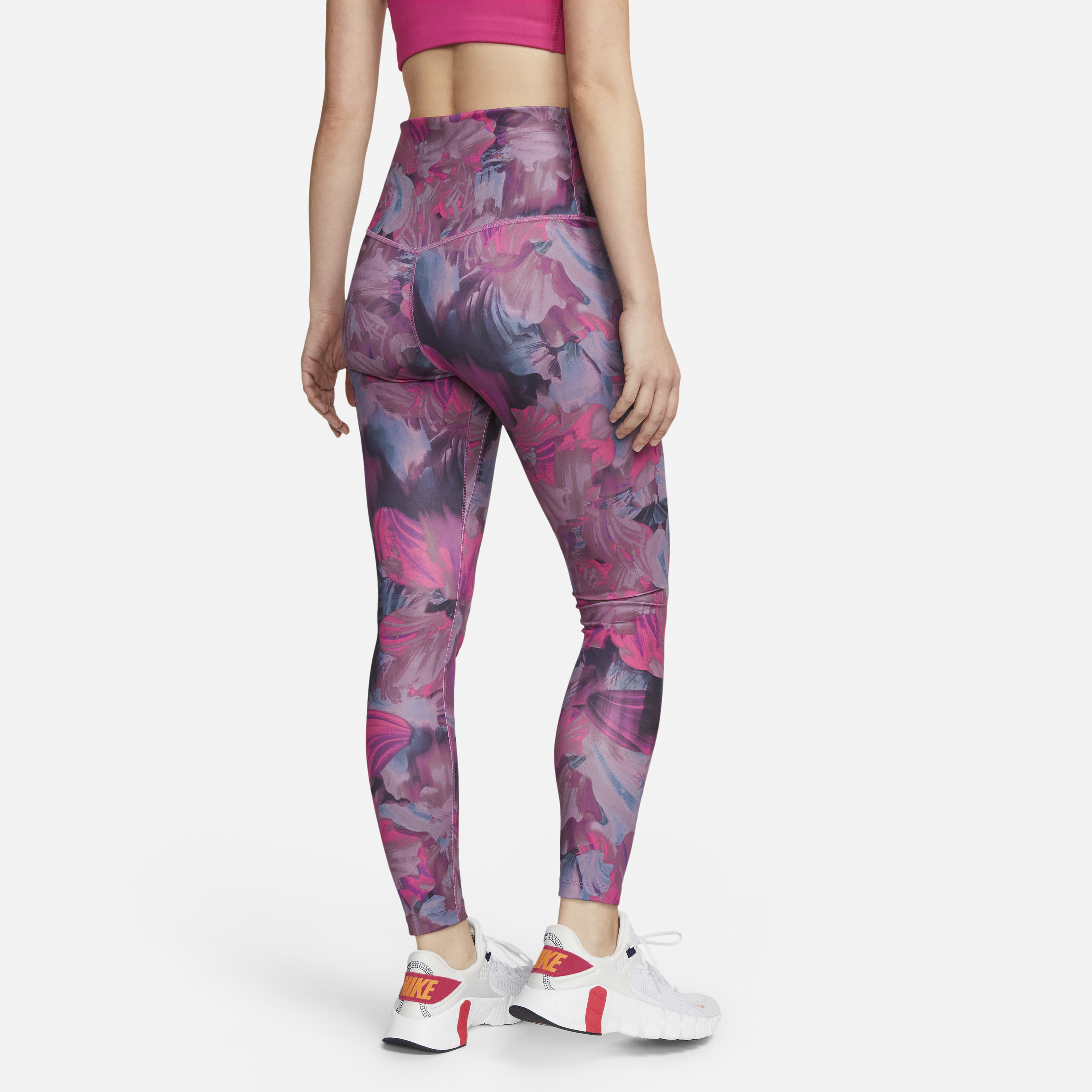 Buy Nike One Women s High Waisted 7 8 All Over Print Leggings Cosmic Fuchsia Pink Glow Nike Kuwait Official