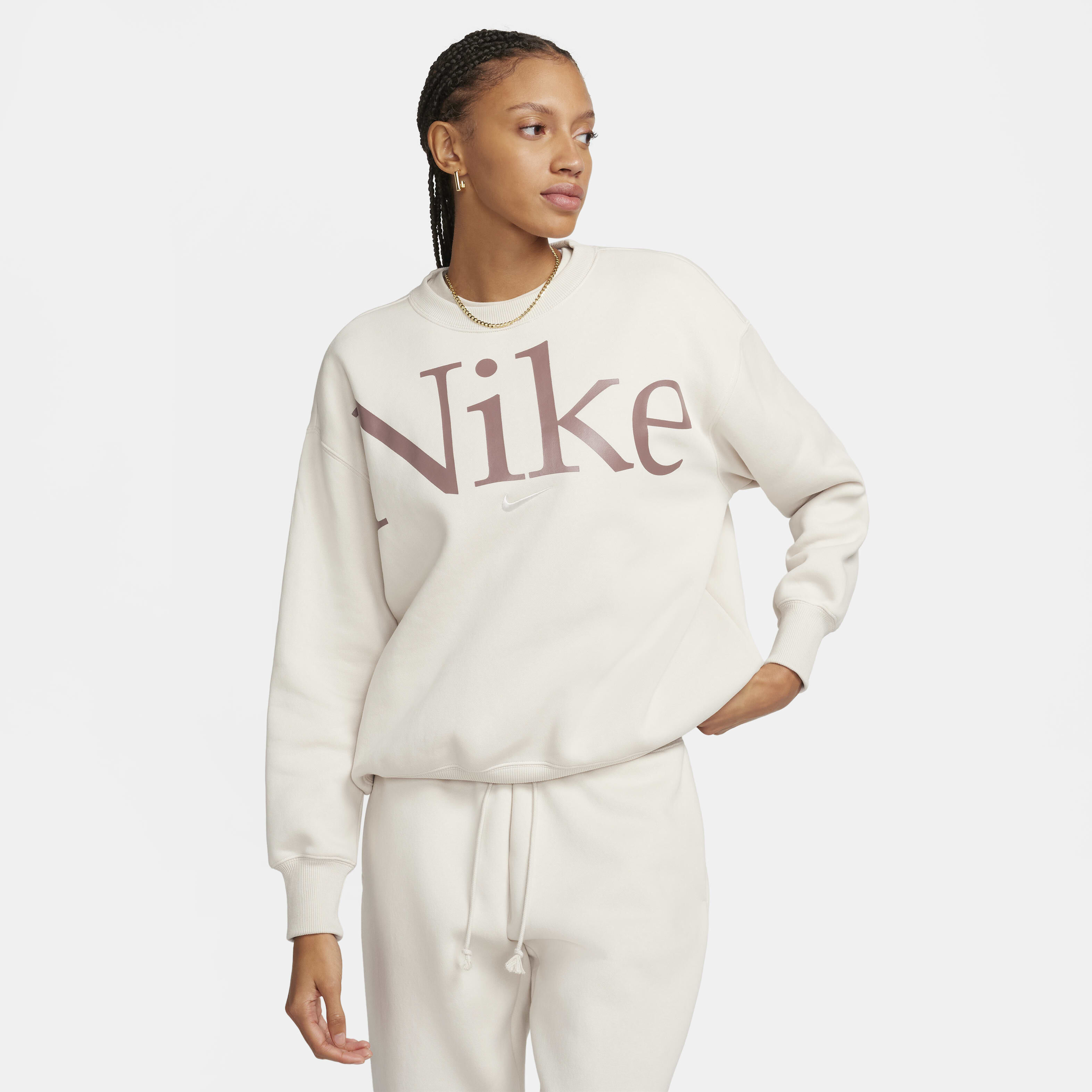 Buy Nike Sportswear Phoenix Fleece Women s Oversized Crew Neck Logo Sweatshirt Nike Kuwait Official