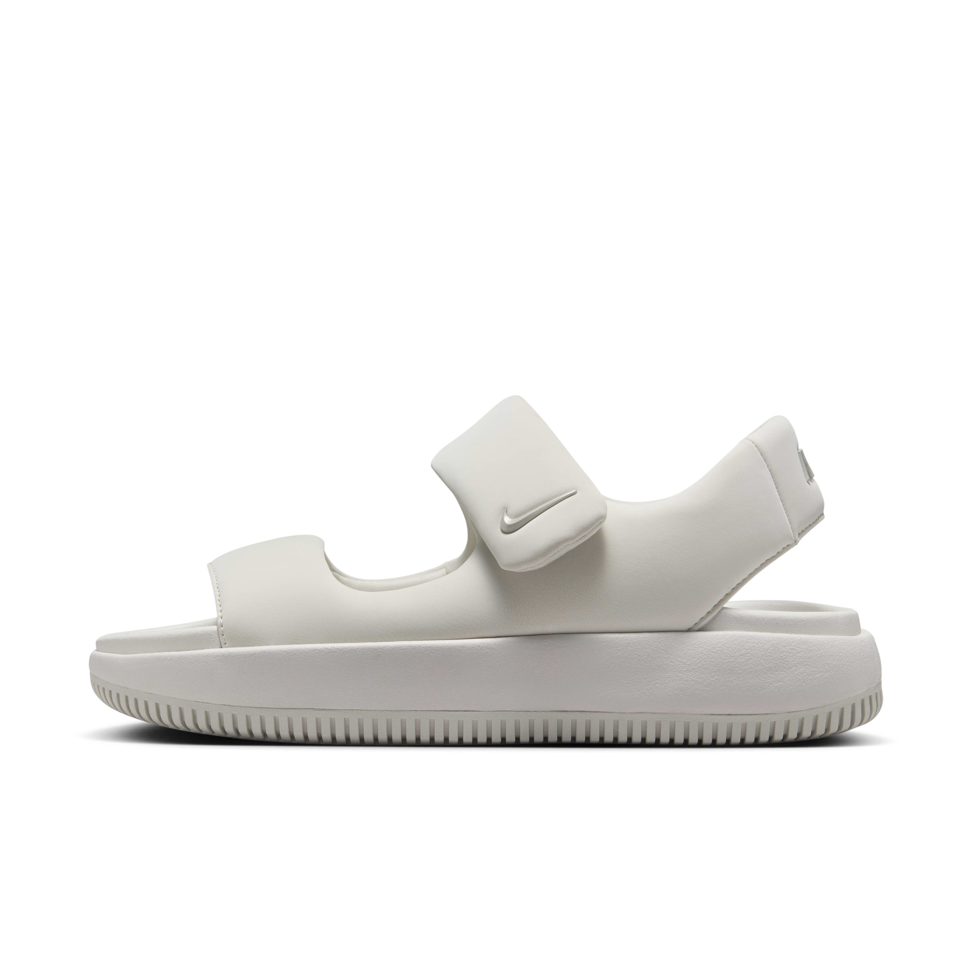 double strap nike slides white