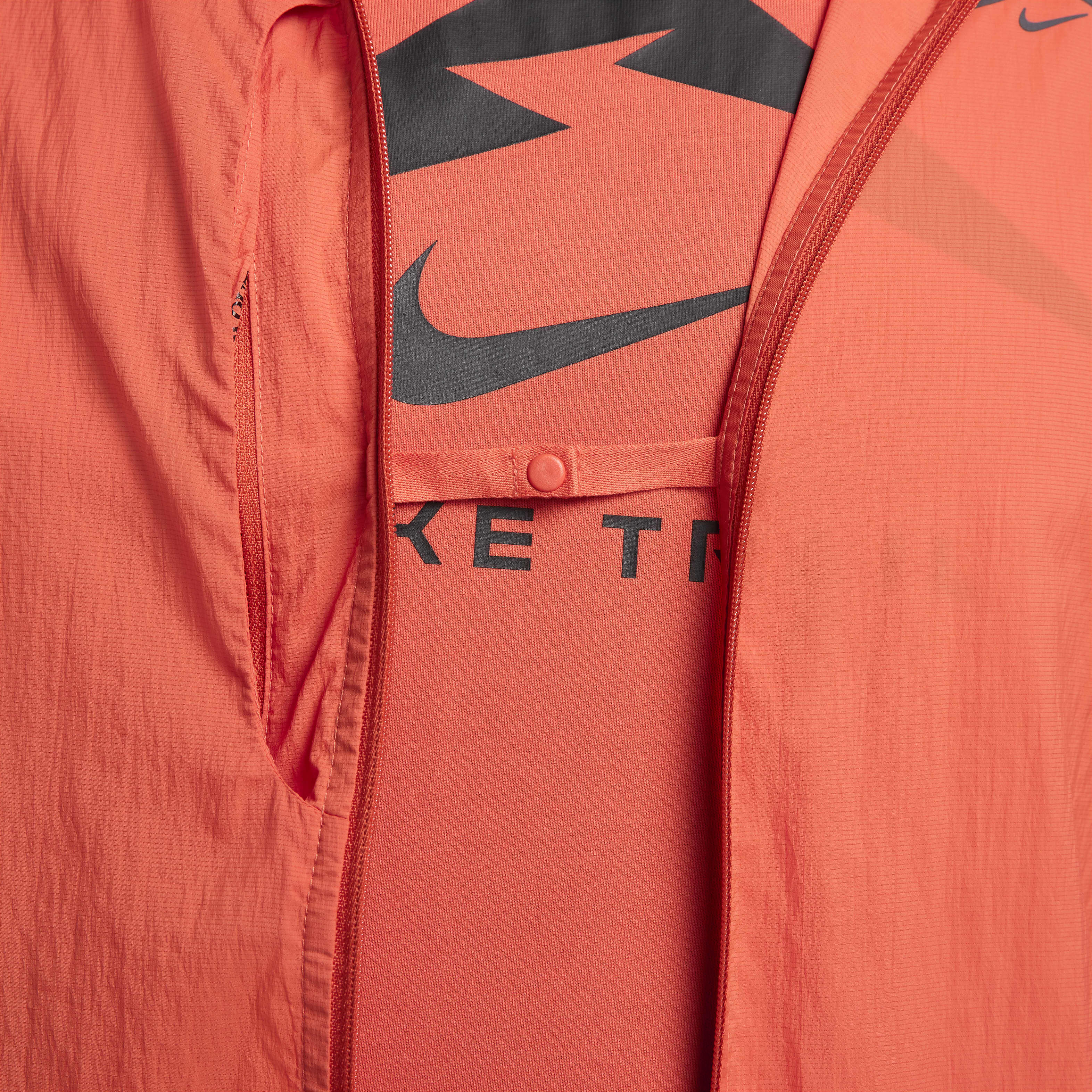 Buy Nike Trail Aireez Men s Running Jacket Vintage Coral Dragon Red Black Nike Kuwait Official
