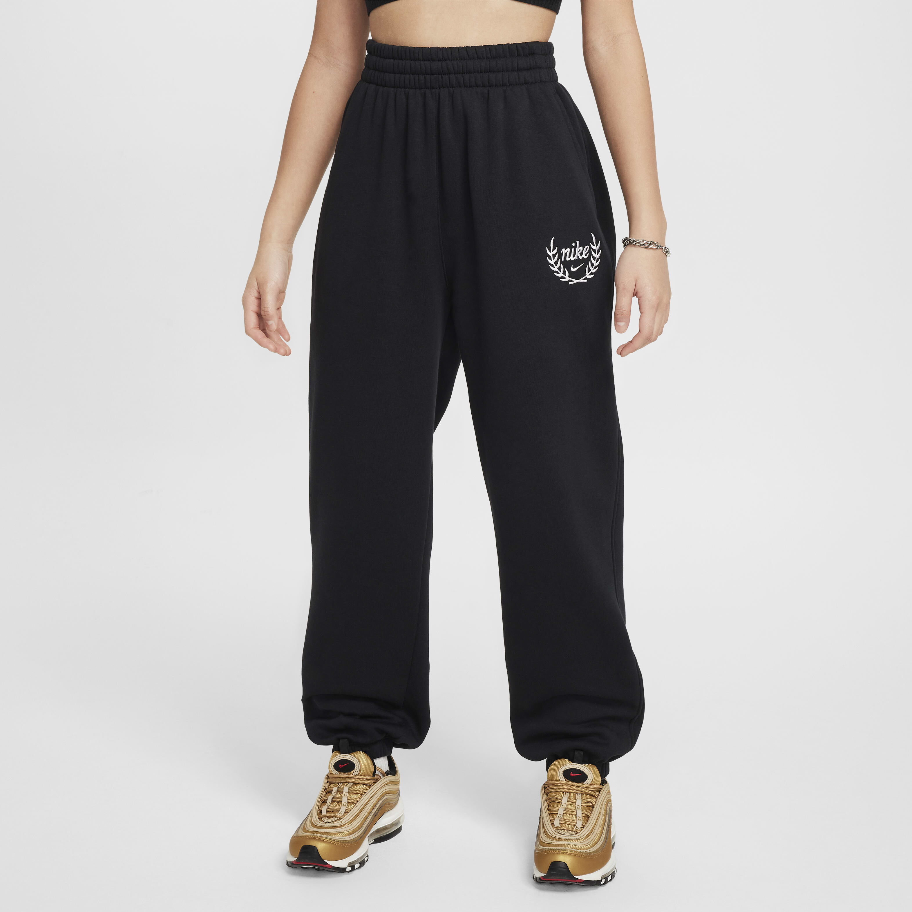 Buy Nike Sportswear Club Fleece Girls' Loose Trousers Black
