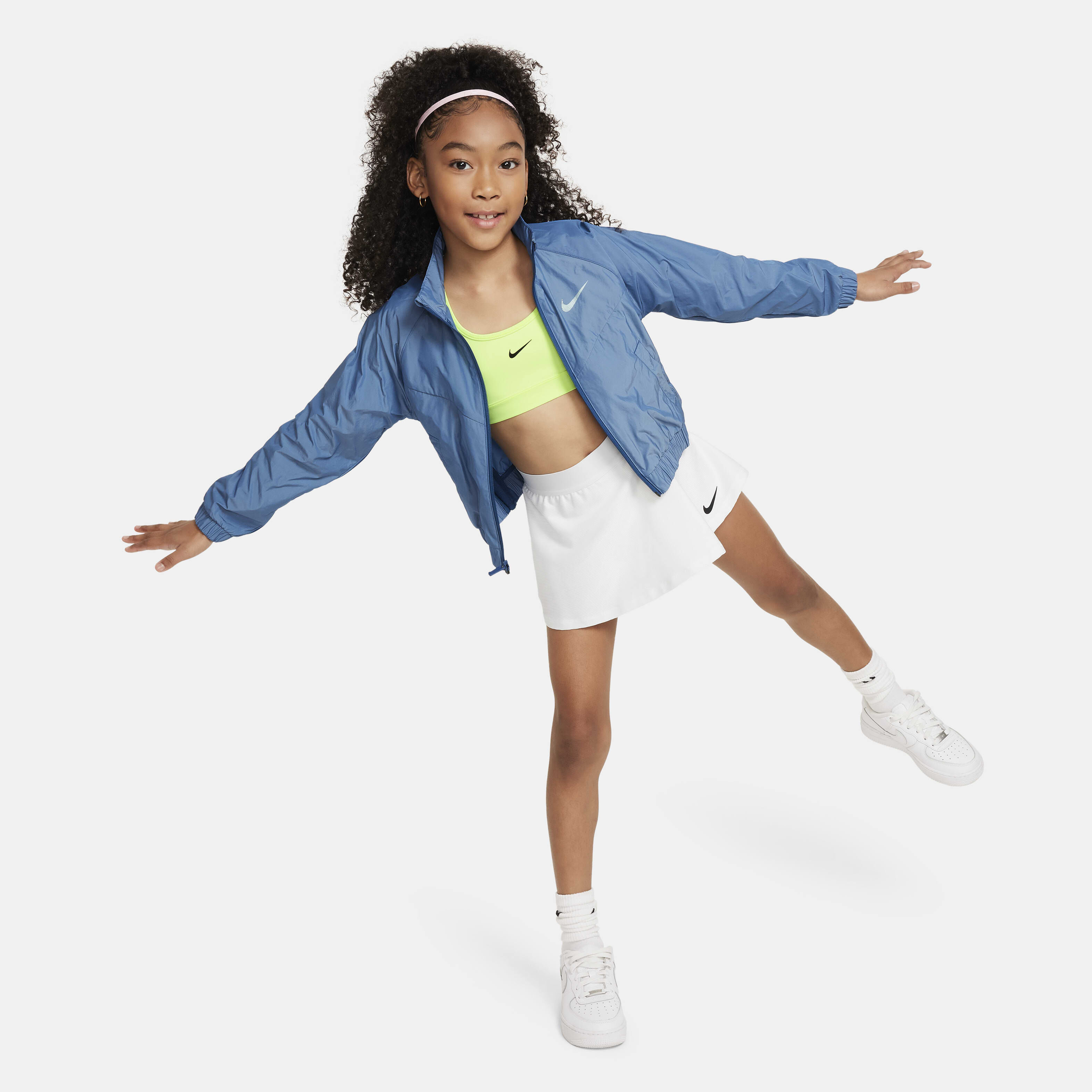 Buy Nike Sportswear Windrunner Older Kids Girls Loose Jacket Light Armoury Blue Court Blue Nike Kuwait Official