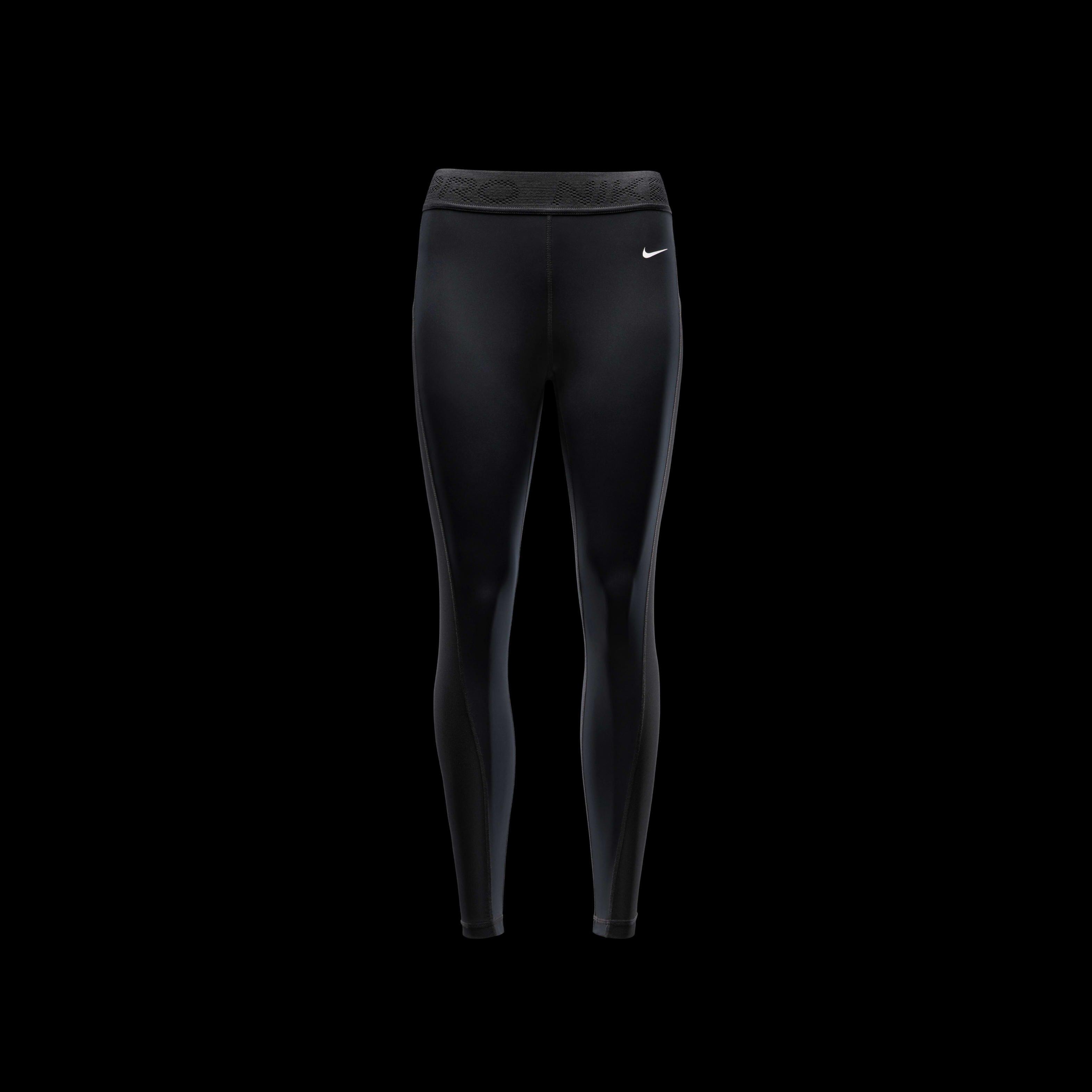 Buy Nike Pro Women s Mid Rise 7 8 Mesh Panelled Leggings Black White Nike Kuwait Official