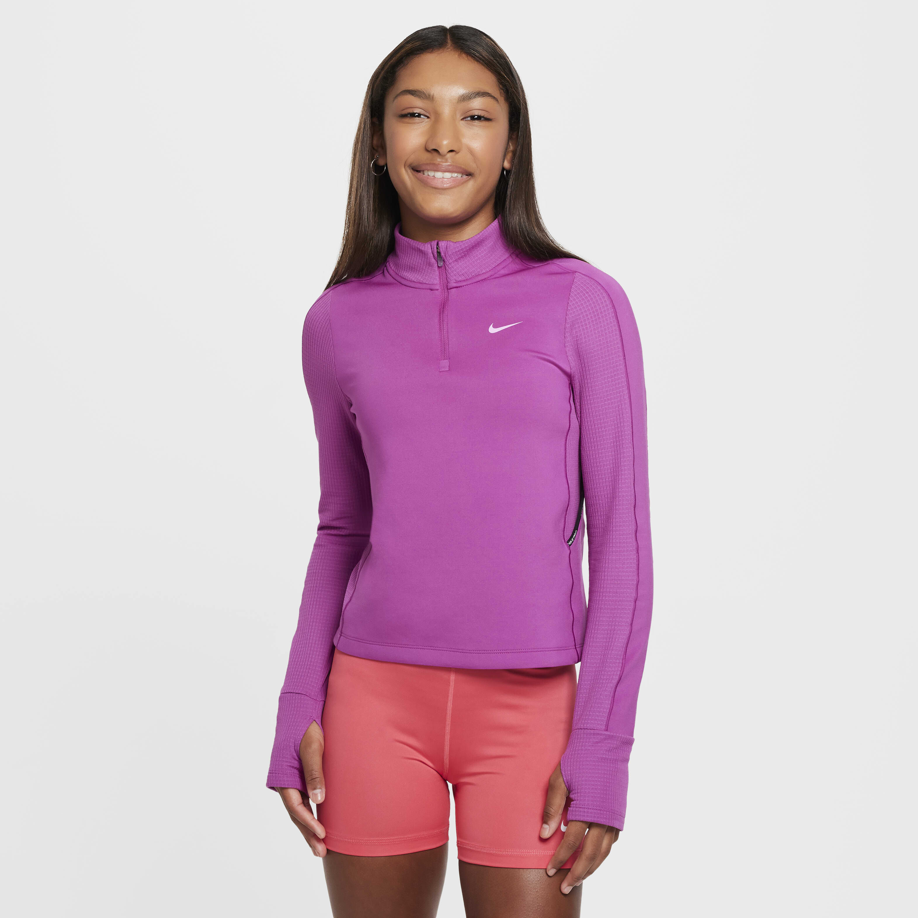 pink nike half zip