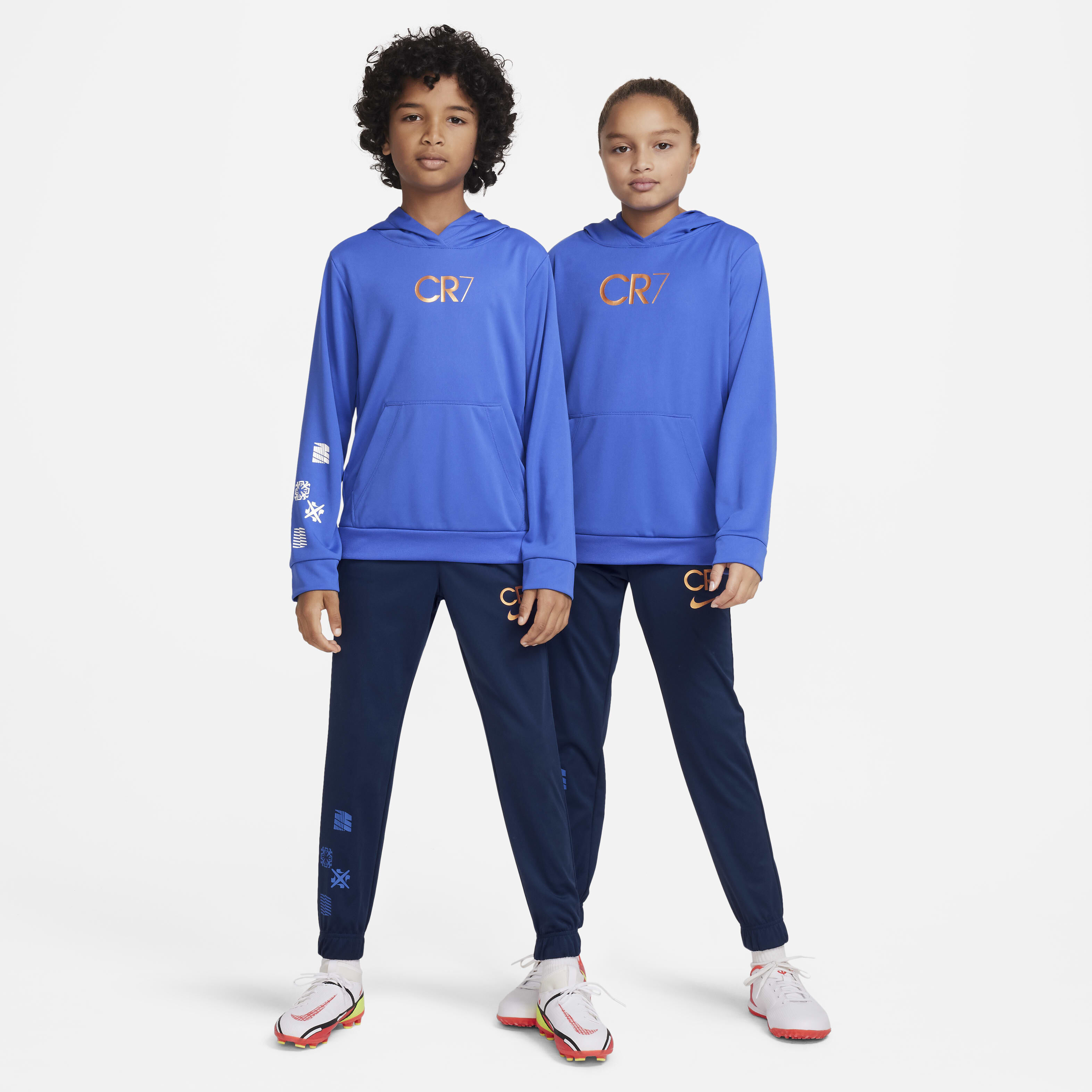 Buy CR7 Older Kids Football Hoodie Medium Blue White Nike Kuwait Official