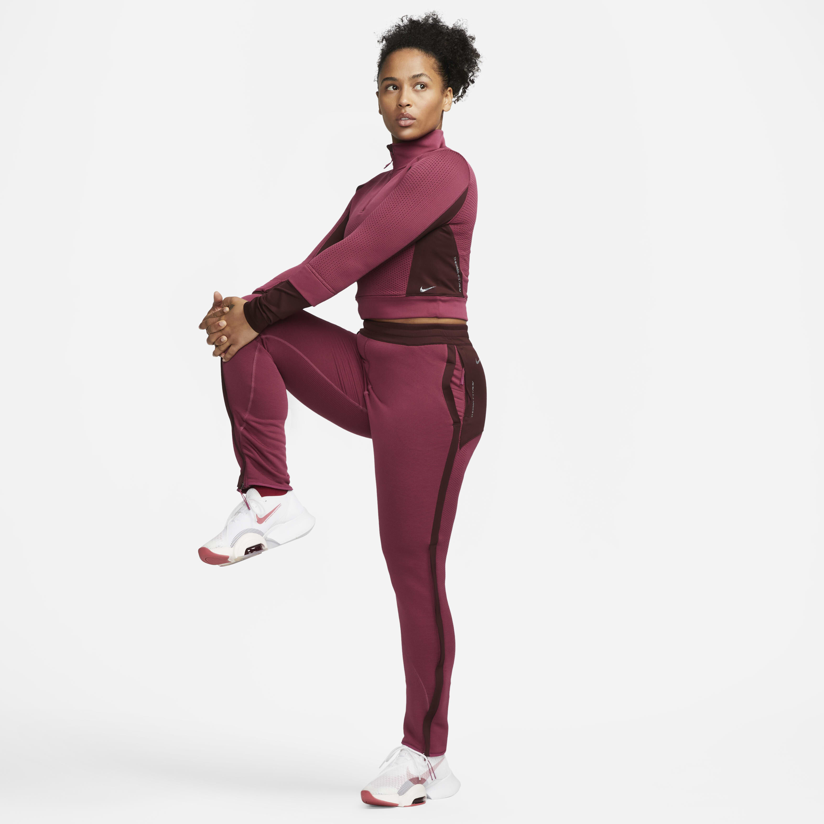 Nike air burgundy leggings sales