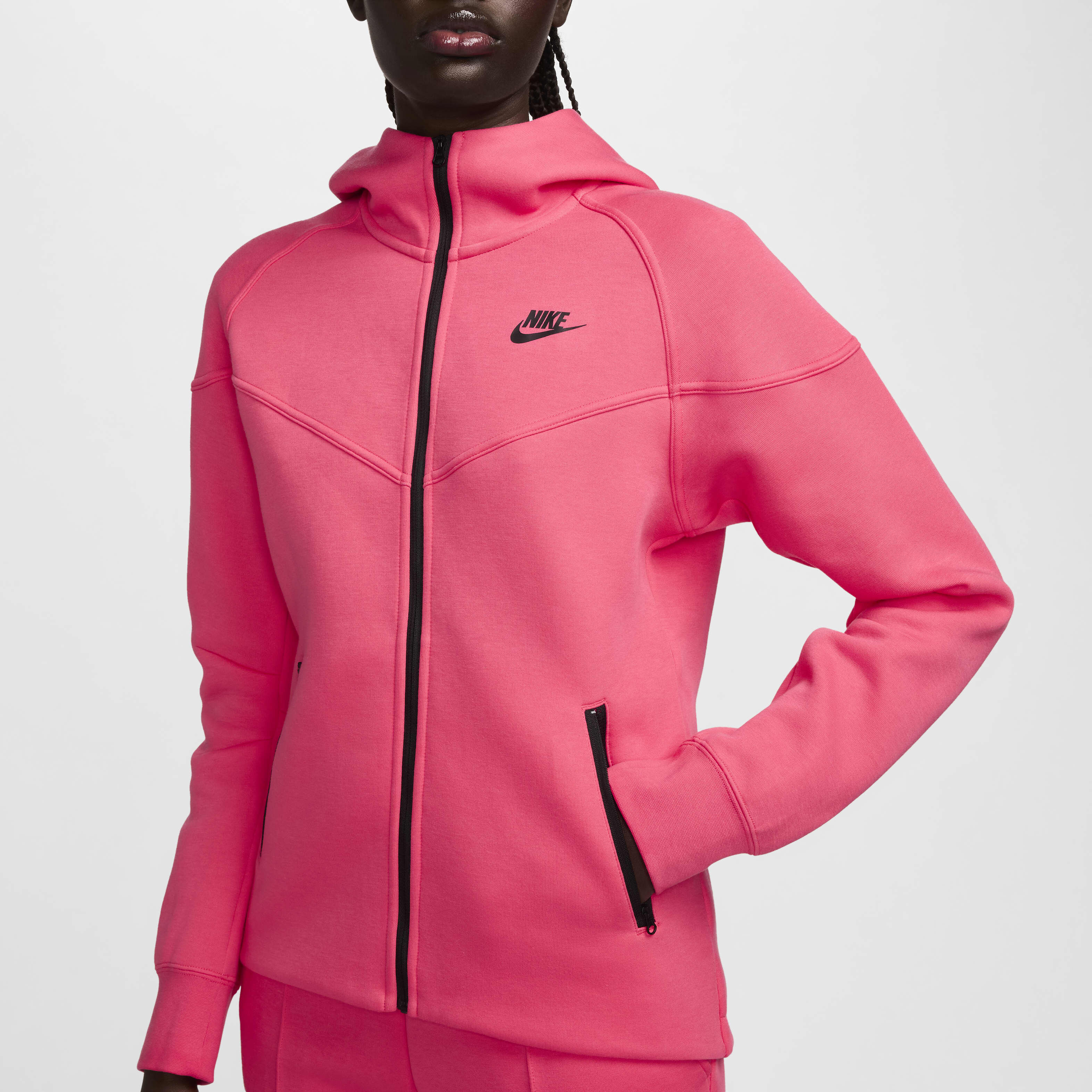 Buy Nike Sportswear Tech Fleece Windrunner Women s Full Zip Hoodie Aster Pink Black Nike Kuwait Official