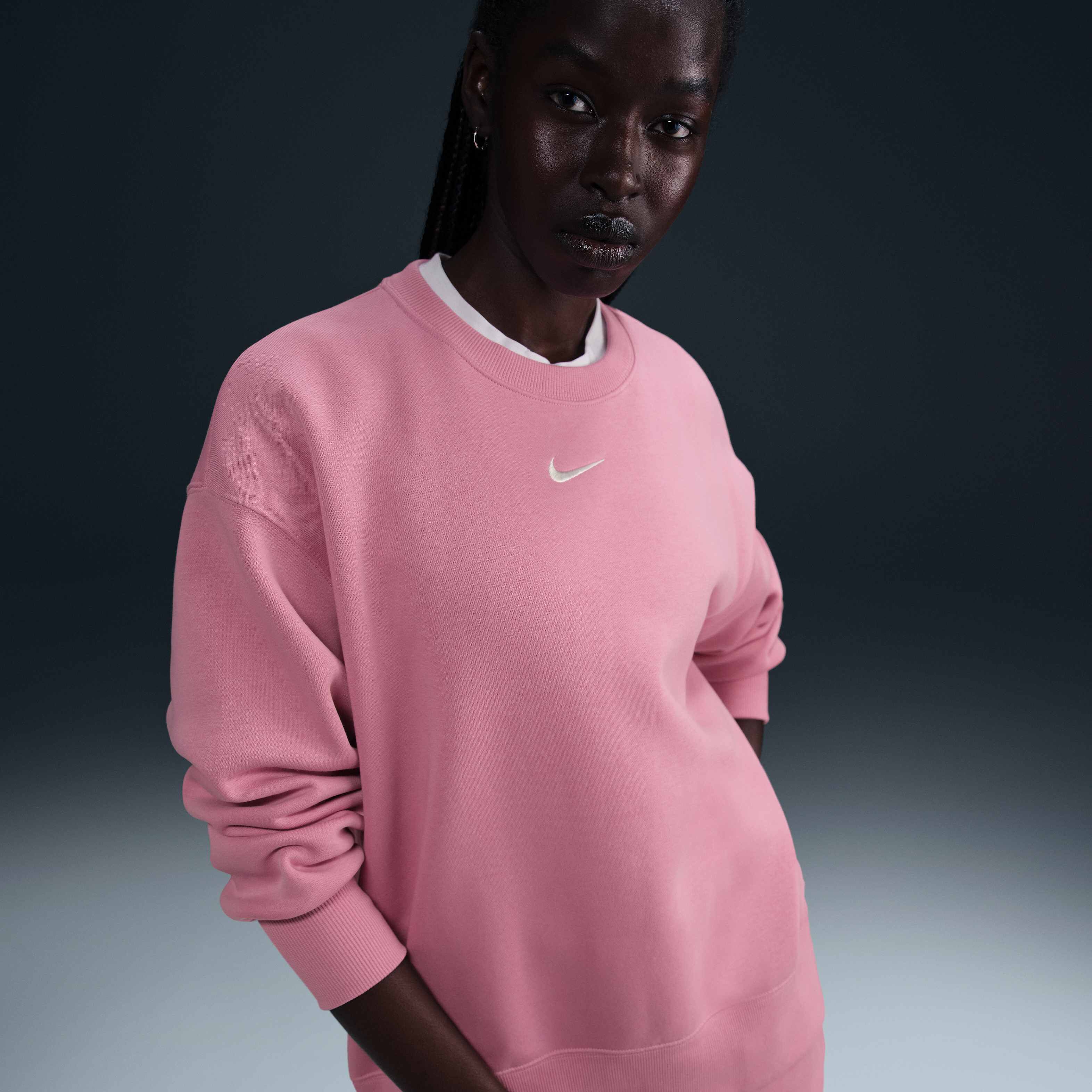 機能的でエレガント【Stone 】Sweatshirt Buy Nike Sportswear Phoenix Fleece Women's Oversized Crew