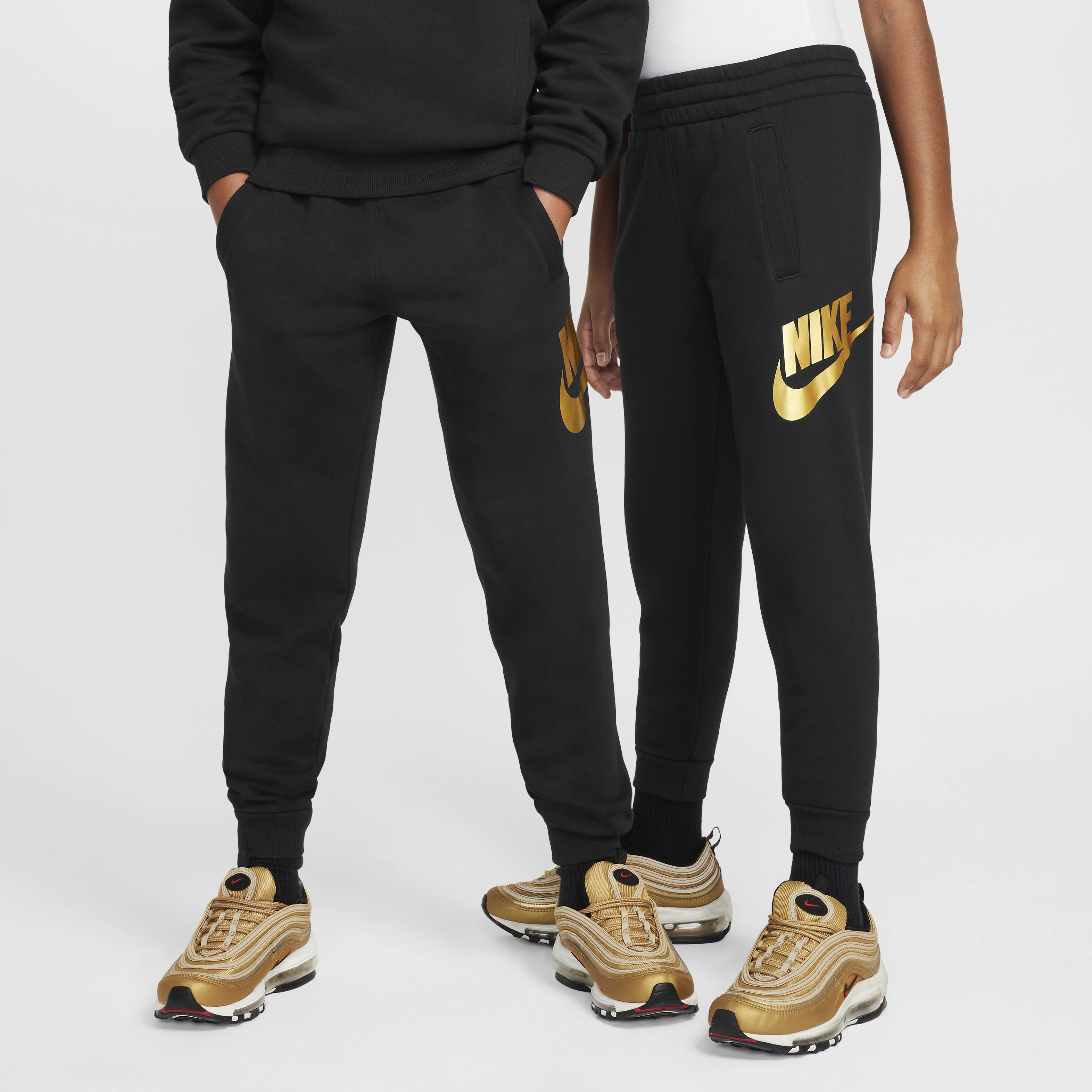 Buy Nike Sportswear Club Fleece Older Kids Joggers Black Metallic Gold Nike Kuwait Official