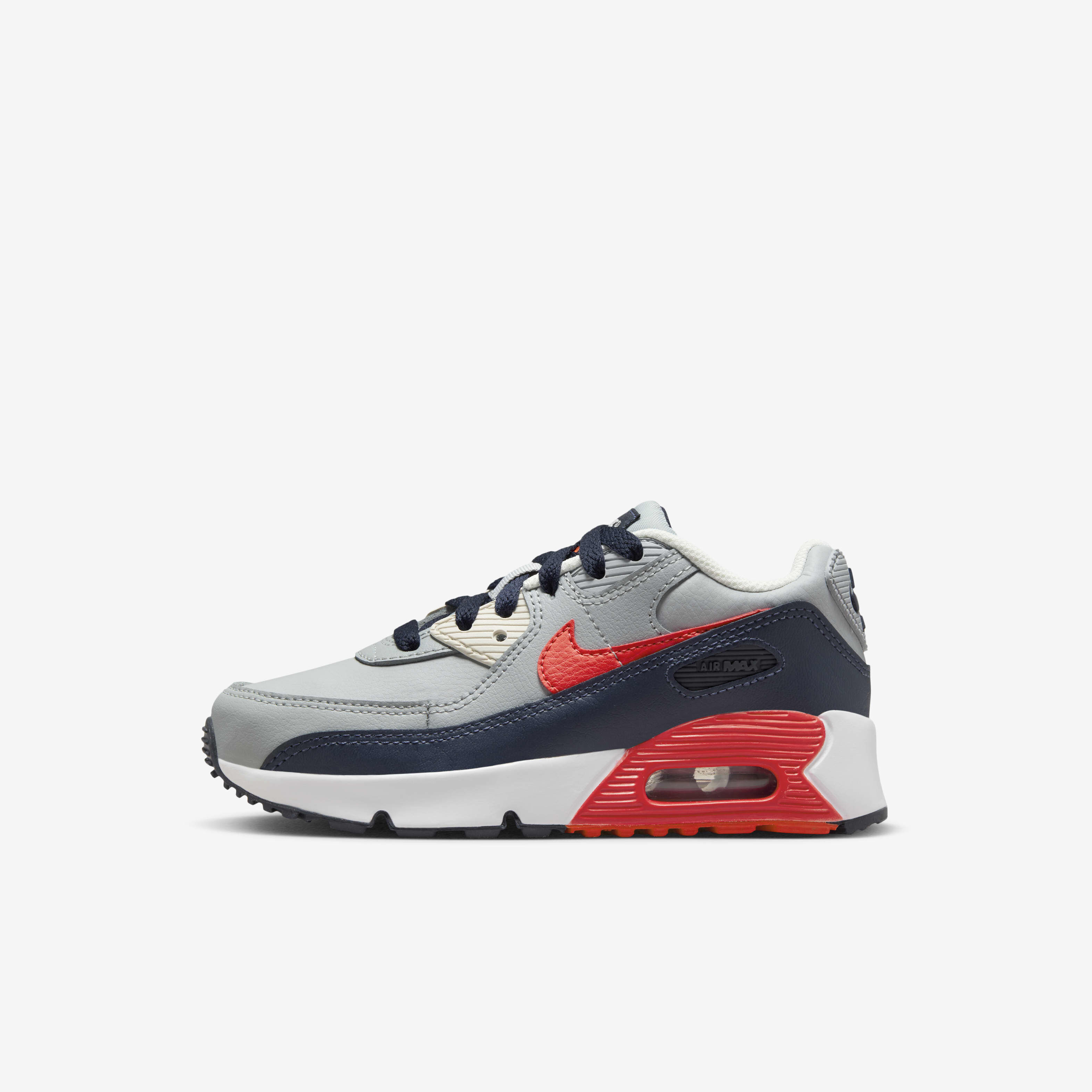 Buy Nike Air Max 90 LTR Younger Kids Shoes Light Smoke Grey Dark Obsidian Phantom Bright Crimson Nike Kuwait Official