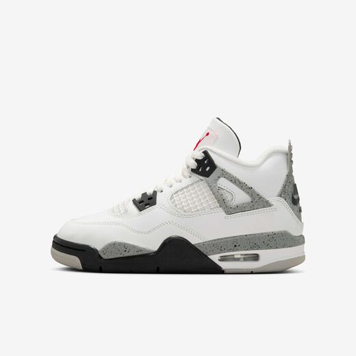 Kids Collection-JRDN, Air Jordan 4 Retro 'White Cement', Older Kids' Shoes