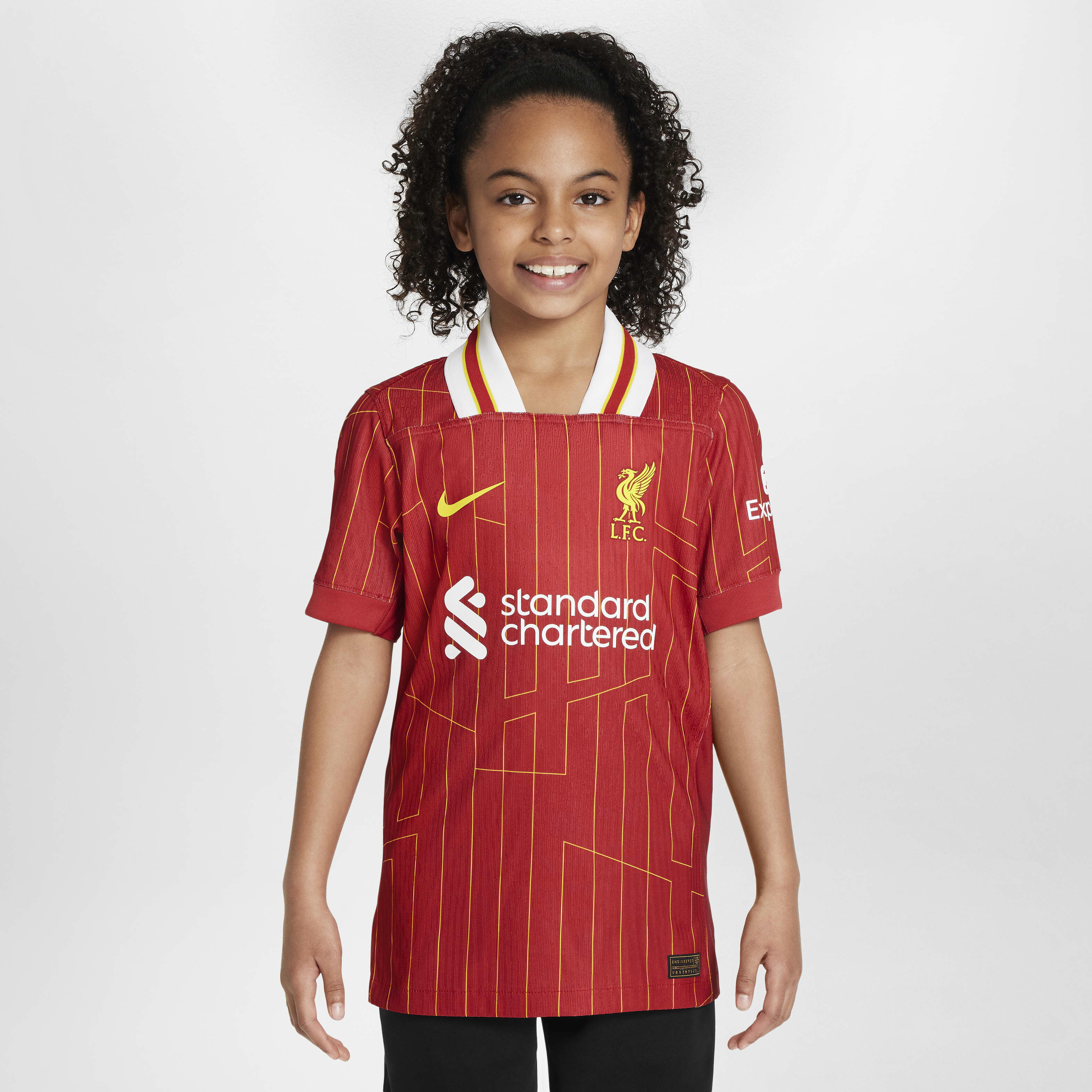 Buy Liverpool F.C. 2024 25 Match Home Older Kids Nike Dri FIT ADV Football Shirt Gym Red White Chrome Yellow Nike Kuwait Official
