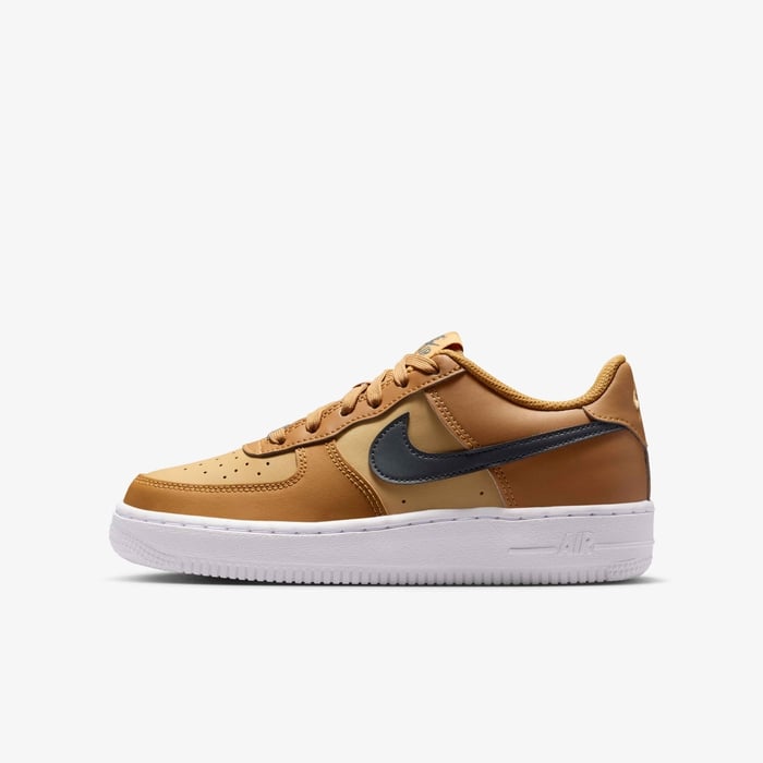 Buy Nike Air Force Older Kids' Shoes Wheat/Club Gold/White