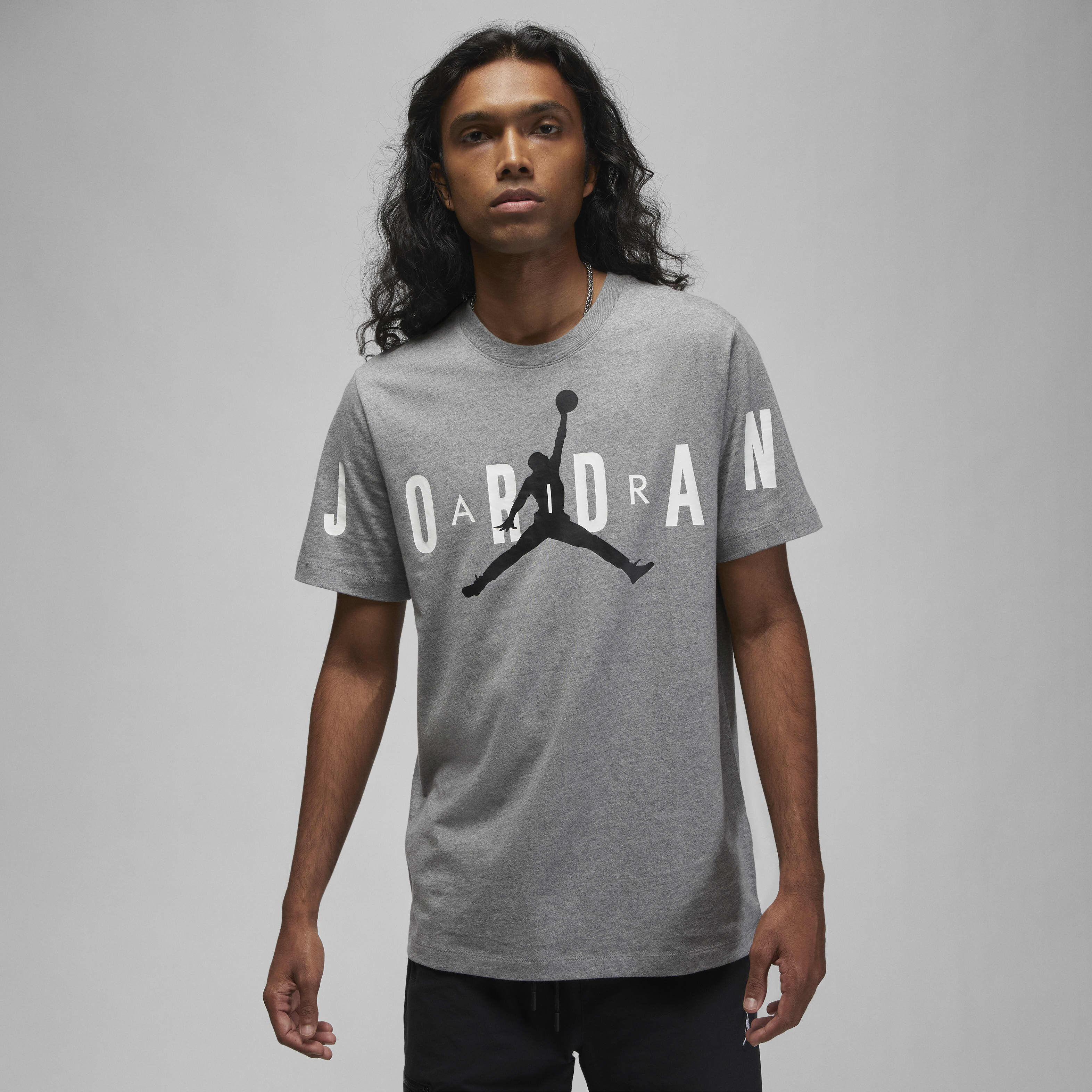 Buy Jordan Air Men's Stretch T-Shirt - Carbon Heather/White