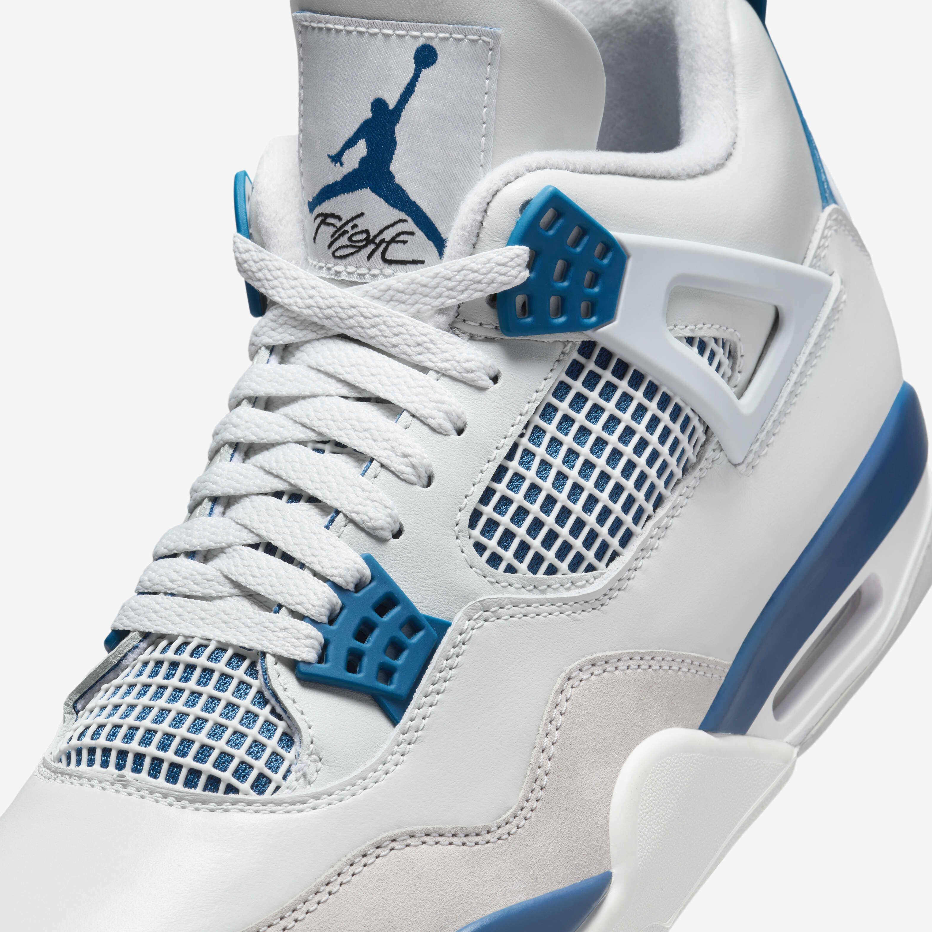 Buy Air Jordan 4 Retro Industrial Blue Men s Shoes Off White Neutral Grey Military Blue Nike Kuwait Official