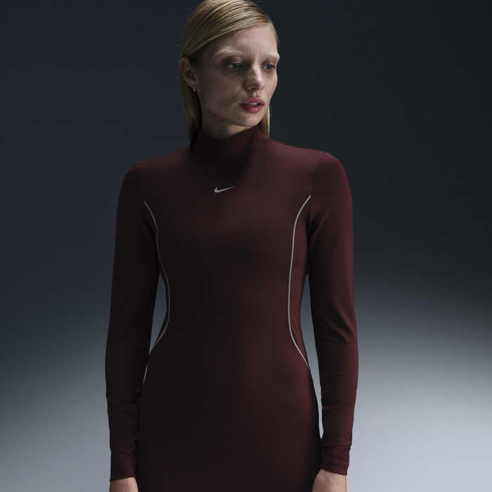 Buy Nike Sportswear Women's Long-Sleeve Dress Burgundy Crush