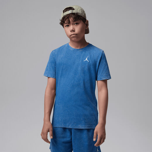 Jordan Tops & T-Shirts-JRDN, Jordan, Big Kids' Air Embroidered Acid Wash T-Shirt