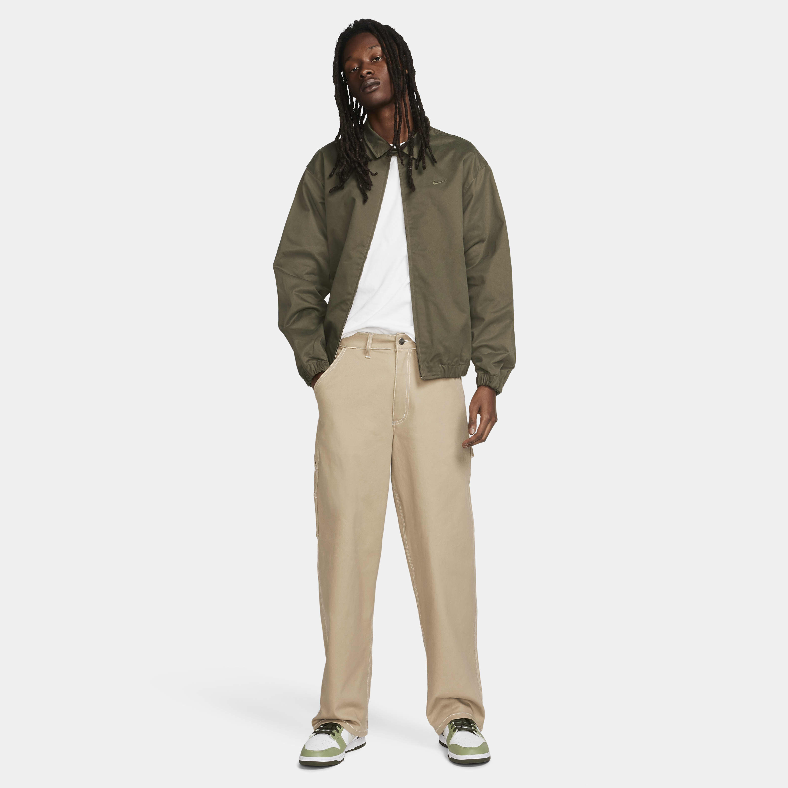 Buy Nike Life Men s Woven Harrington Jacket Cargo Khaki Cargo Khaki Nike Kuwait Official