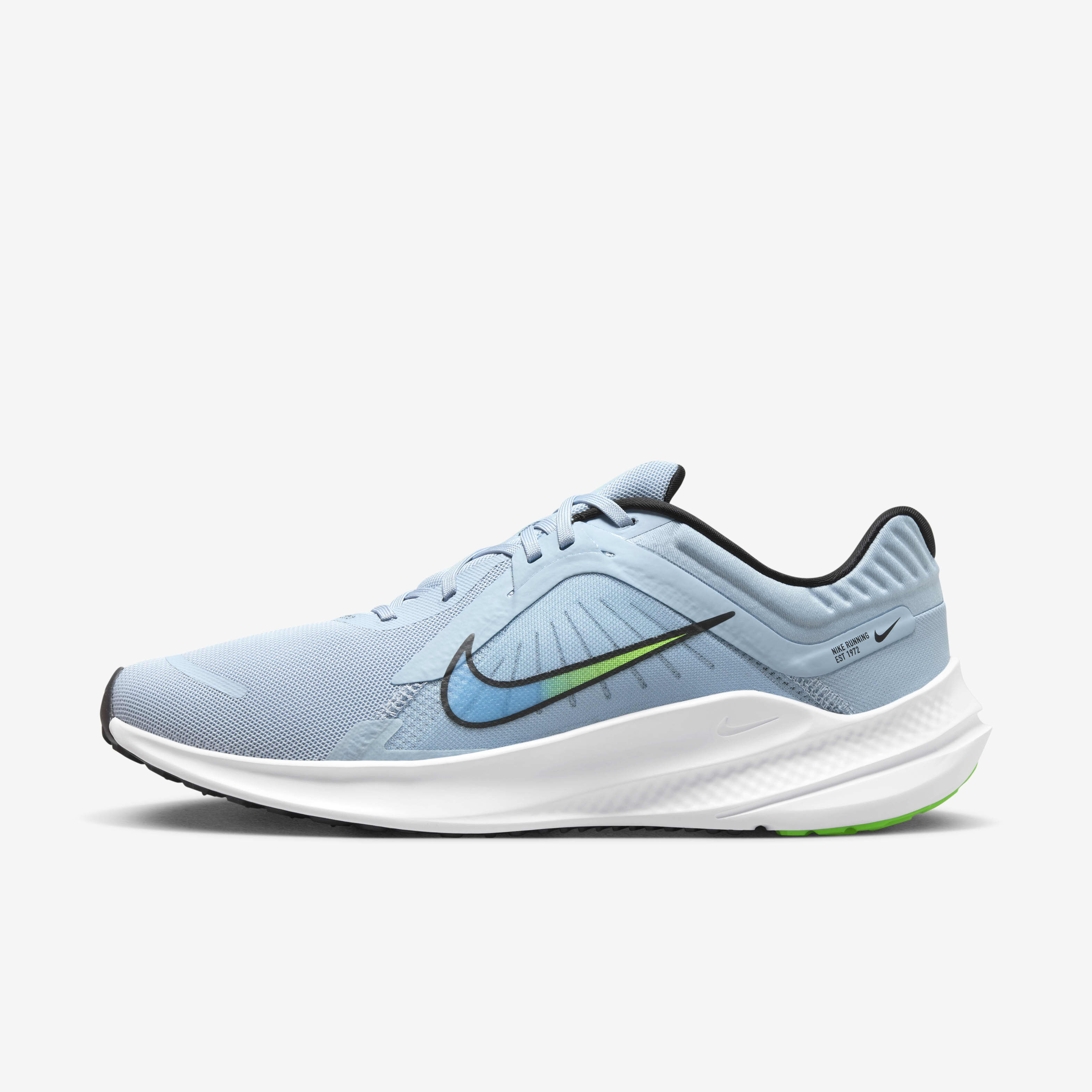 Buy Nike Quest 5 Men s Road Running Shoes Light Armoury Blue Green Strike Star Blue Black Nike Kuwait Official