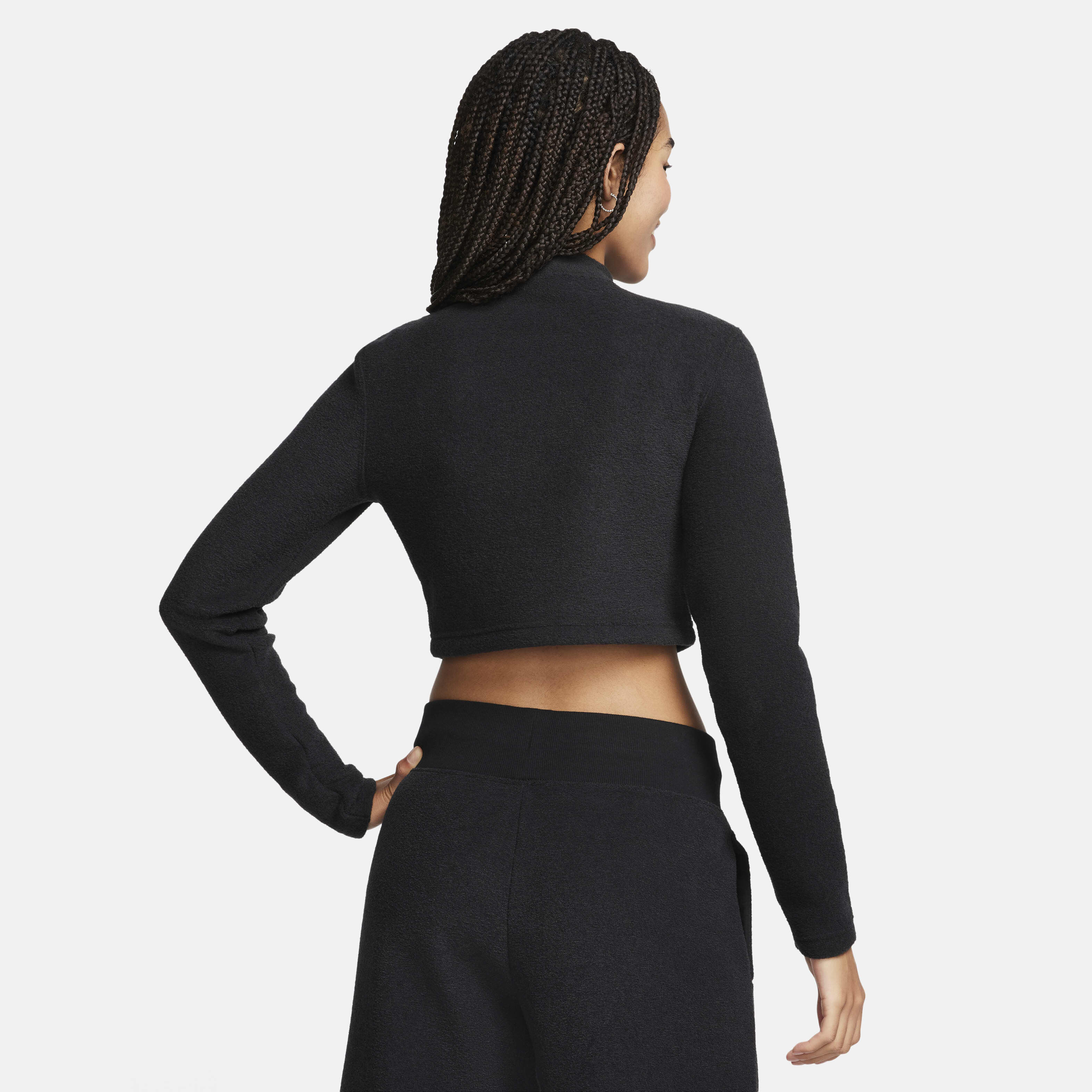 Nike fleece mock neck top discount