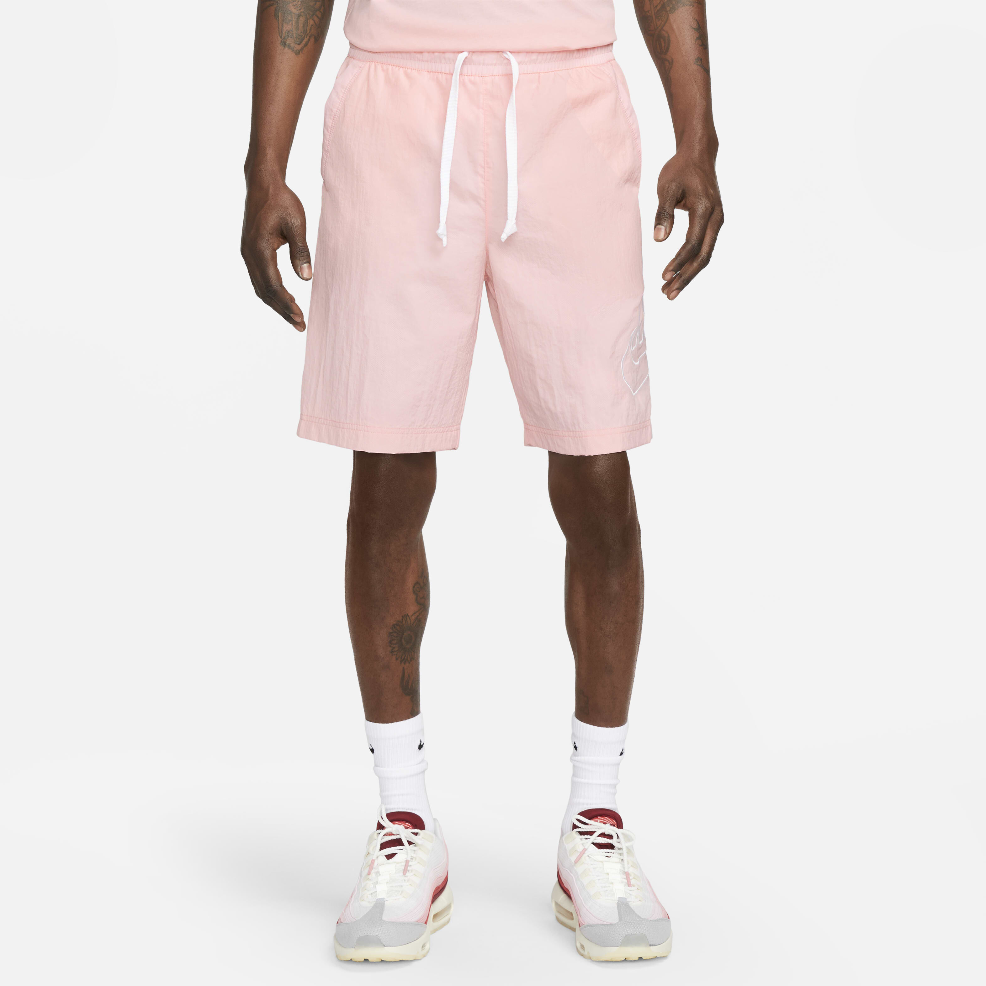 Buy Nike Sportswear Alumni Men s Woven Flow Shorts Pink Bloom White Nike Kuwait Official