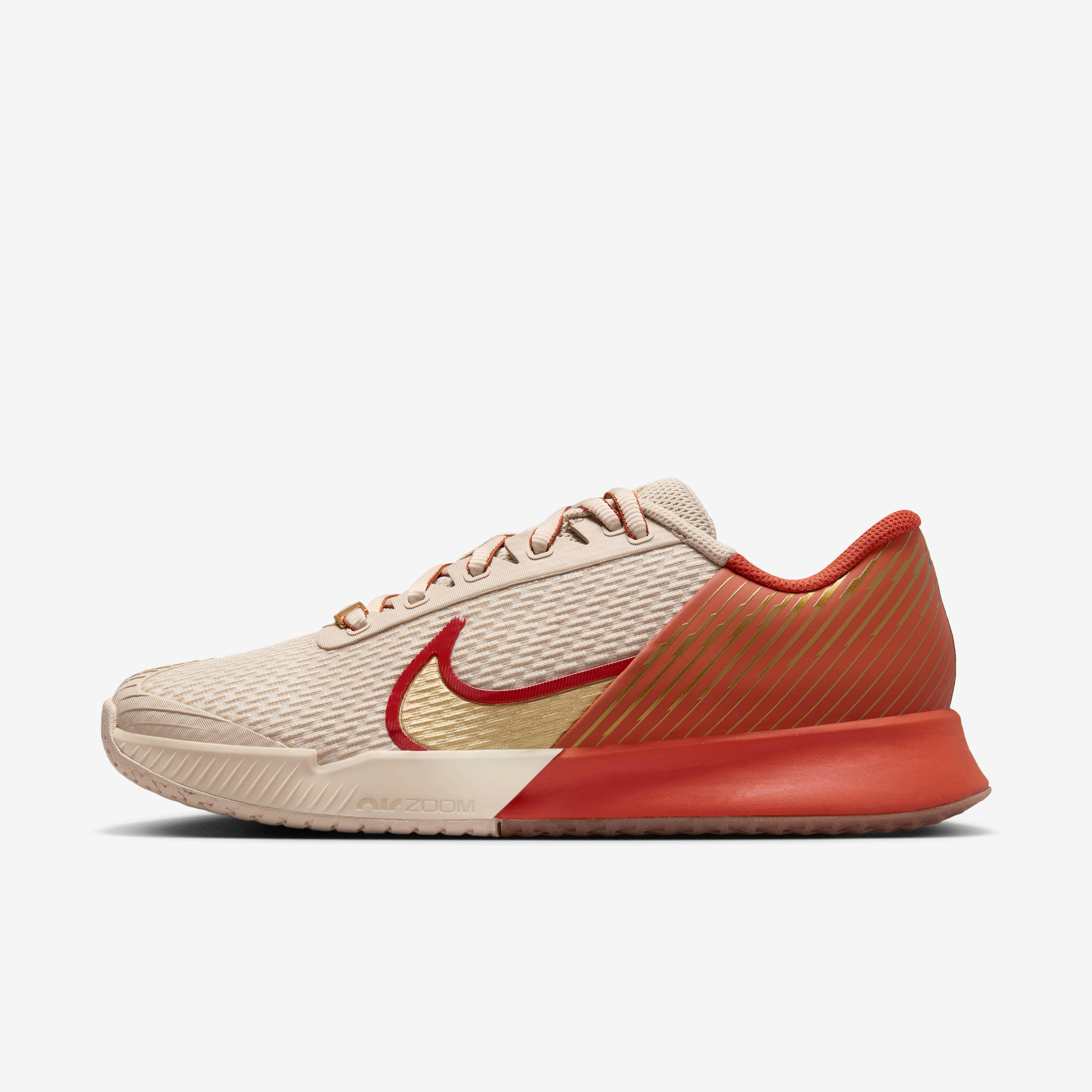Buy NikeCourt Air Zoom Vapor Pro 2 Premium Women s Hard Court Tennis Shoes Sand Drift Gum Medium Brown Metallic Gold Nike Kuwait Official