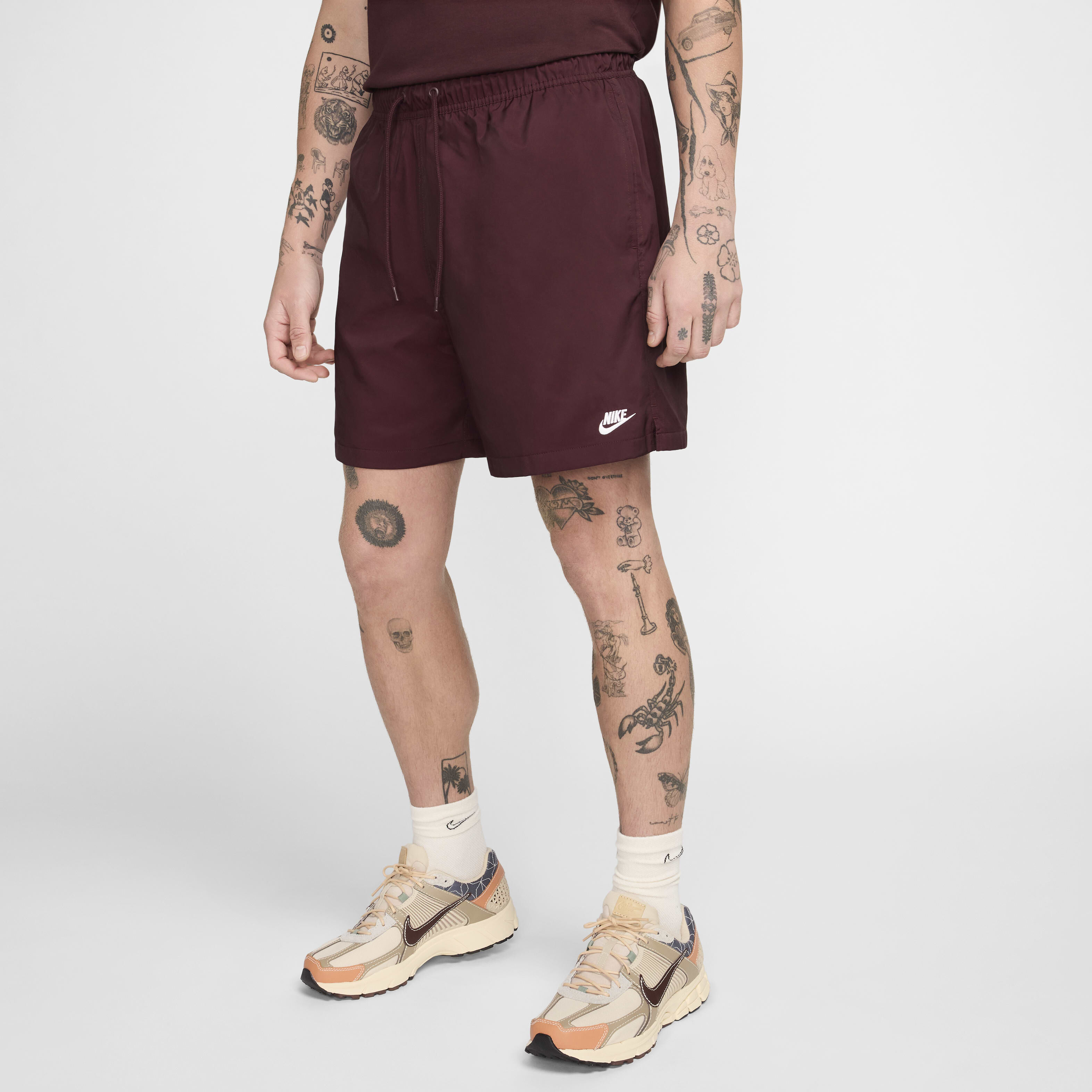 Nike woven logo shorts burgundy hot sale
