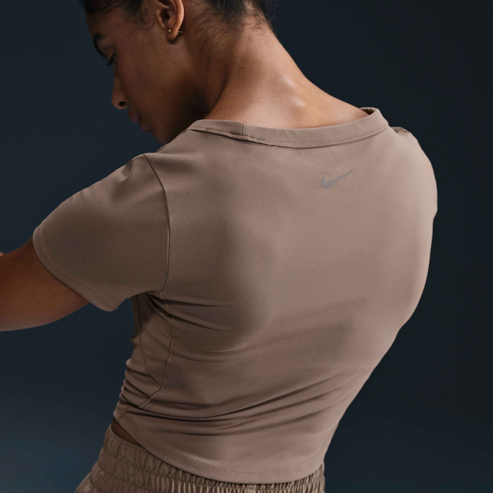 ★ Nike★ One-Piece Dry Fit Short Sleeve Crop Top W Mink Br Buy Nike One Fitted Women's Dri-FIT Short-Sleeve Cropped Top
