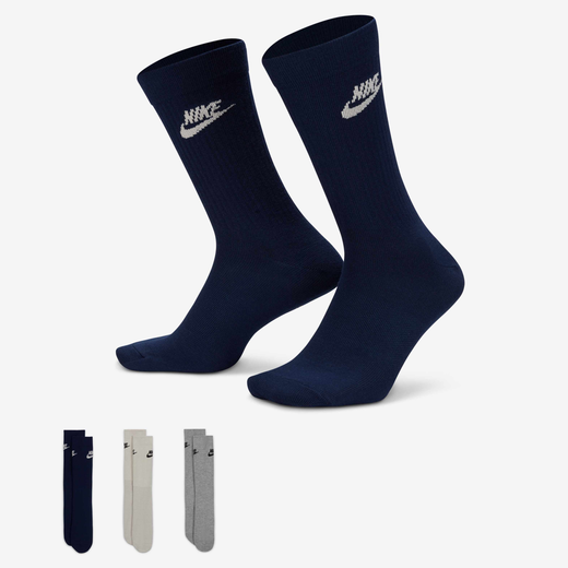 Women's Accessories & Equipment-Nike, Nike Sportswear Everyday Essential, Crew Socks (3 Pairs)