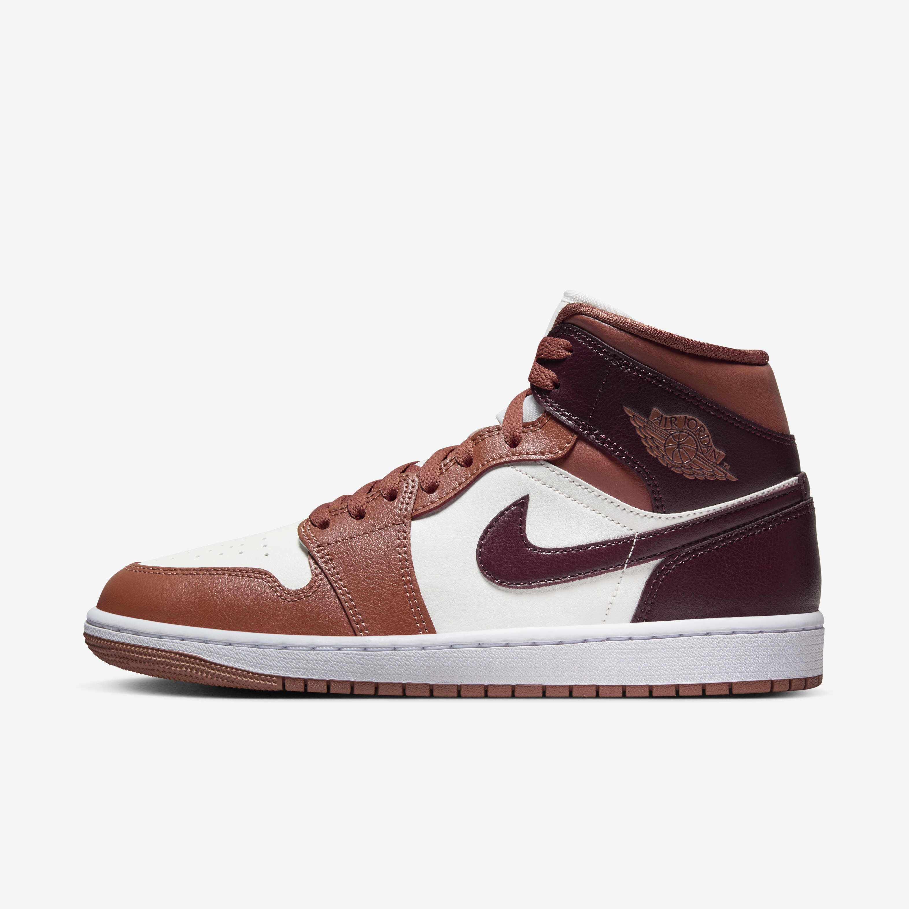Buy Air Jordan 1 Mid Women s Shoes Dusty Peach Sail White Night Maroon Nike Kuwait Official