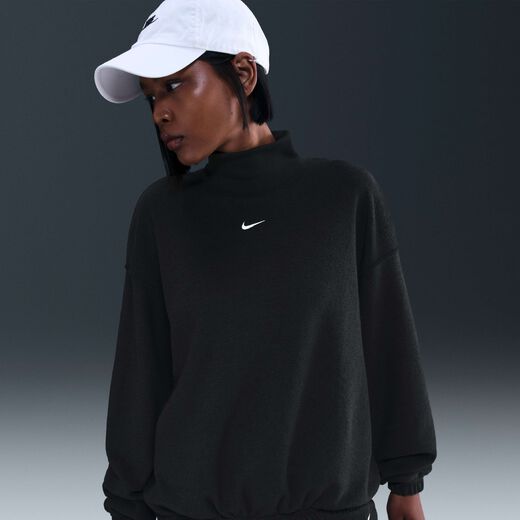 Hoodies & Sweatshirts-Nike, Nike Sportswear Phoenix Plush, Women's Cosy Fleece Oversized Mock-Neck Top