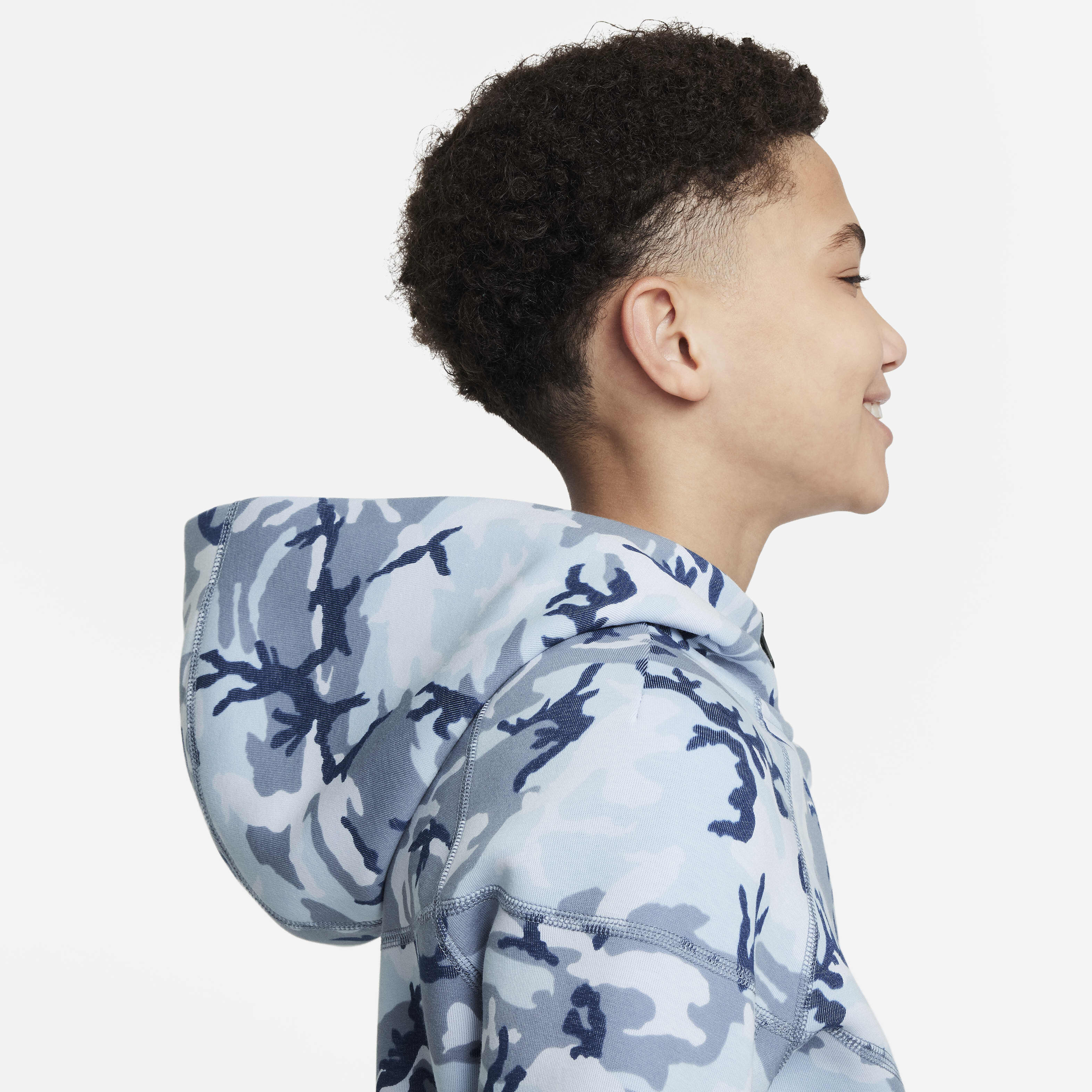 Buy Nike Tech Fleece Older Kids Boys Camo Full Zip Hoodie Ashen Slate Ashen Slate Black Nike Kuwait Official