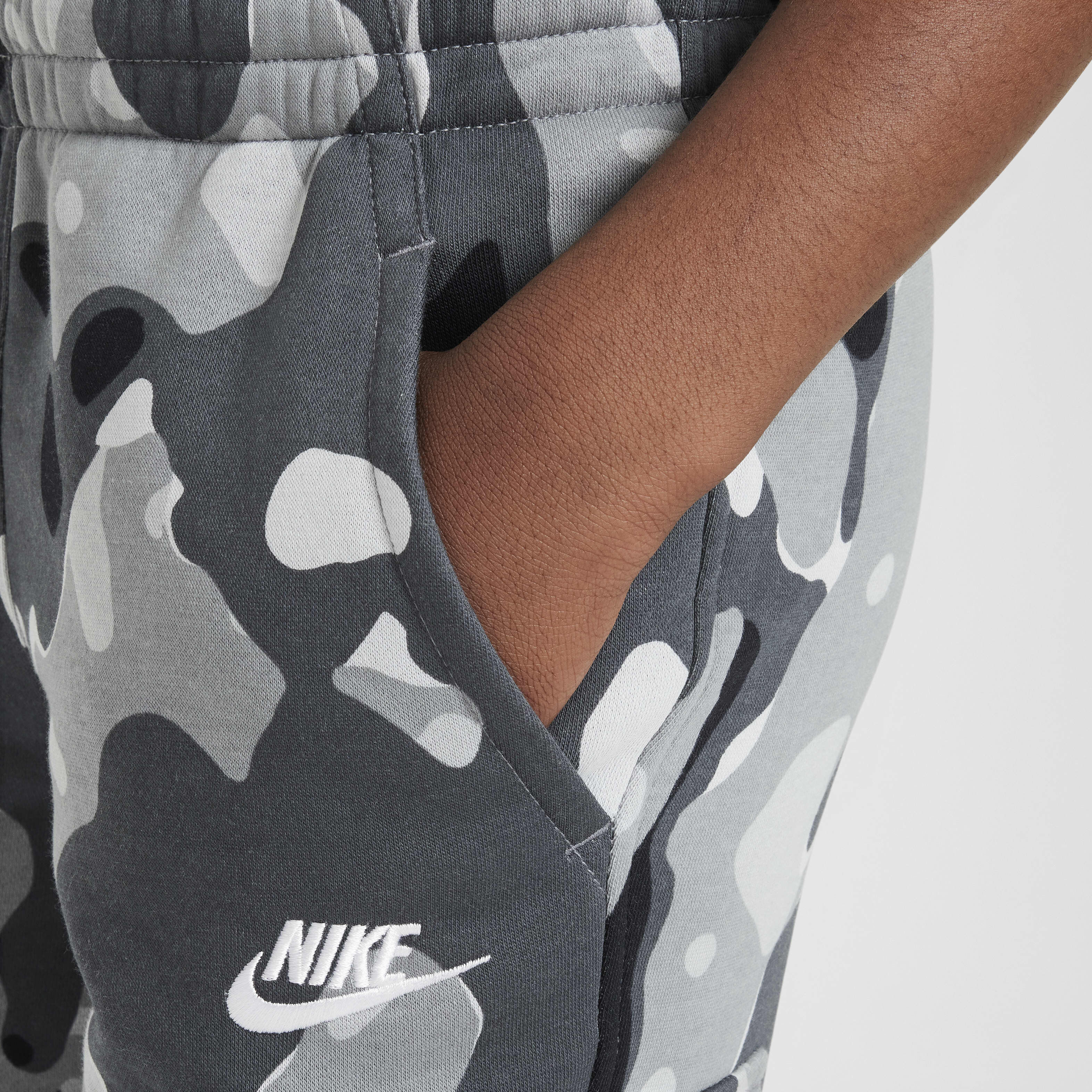 Buy Nike Sportswear Club Fleece Older Kids Camo Cargo Trousers Smoke Grey White Nike Kuwait Official