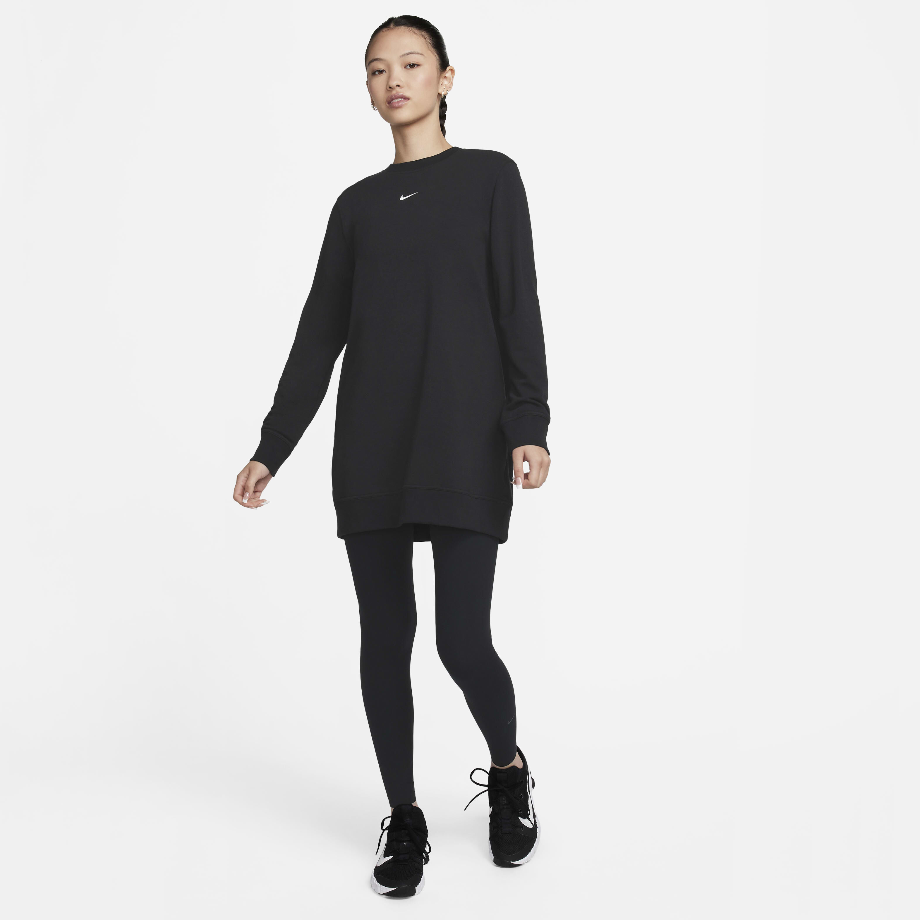 Buy Nike Dri FIT One Women s Crew Neck French Terry Tunic Nike Kuwait Official