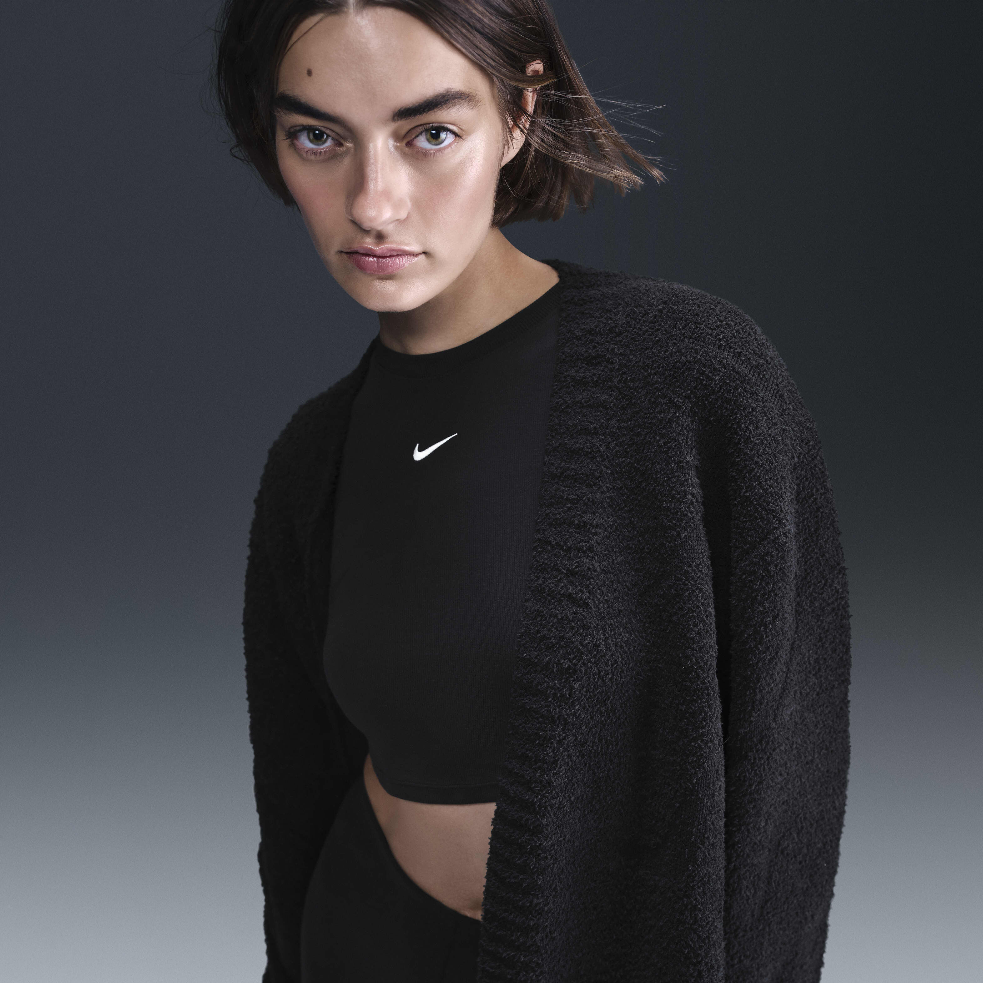 Nike grey cardigan hot sale