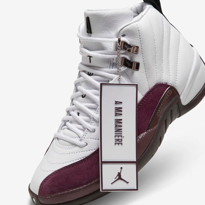 Buy Air Jordan 12 x A Ma Maniére Women's Shoes White/Burgundy