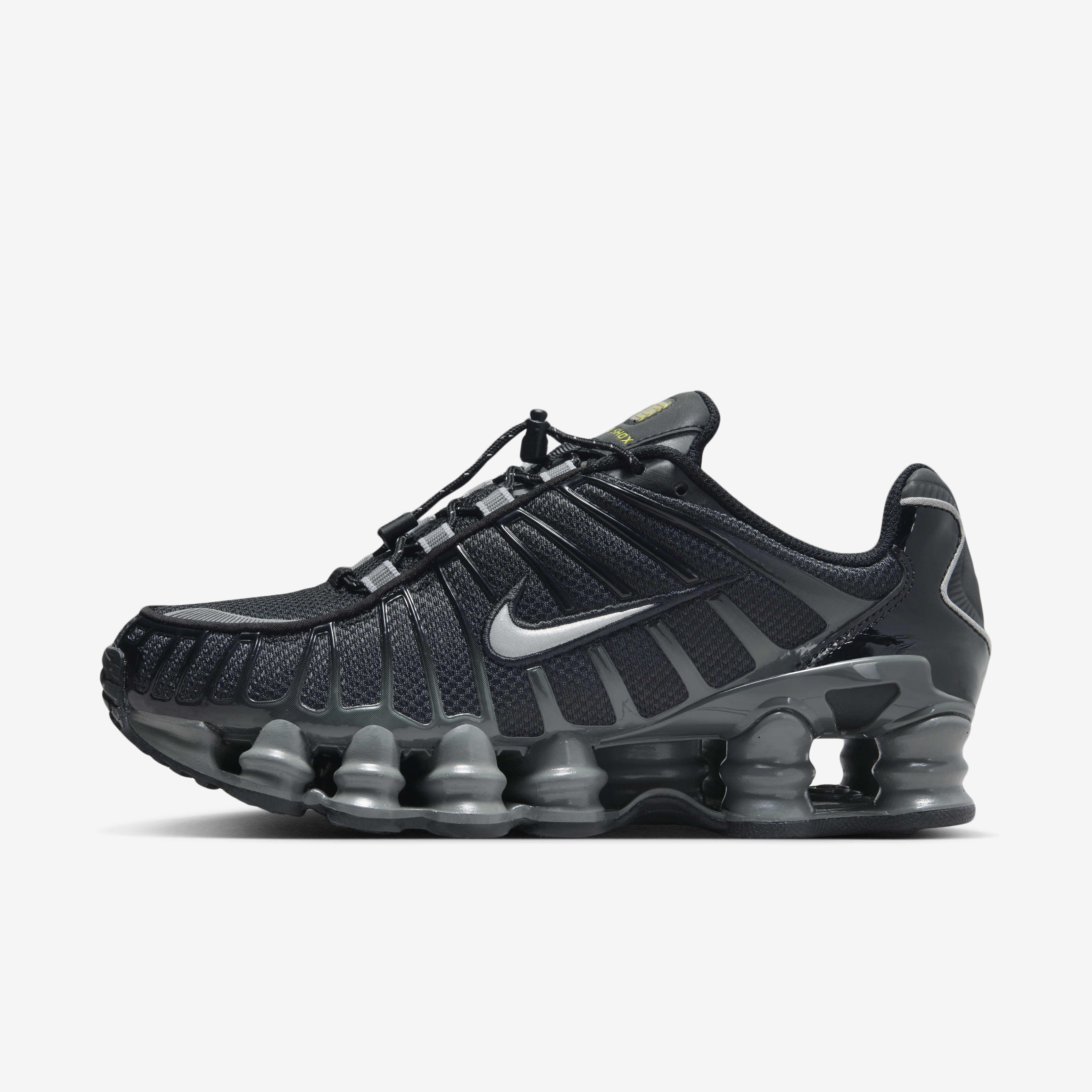 Buy Nike Shox TL Women s Shoes Black Iron Grey High Voltage Metallic Silver Nike Kuwait Official