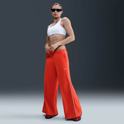 Clothing-Nike, Nike Sportswear, Women's Mid-Rise Wide-Leg Tracksuit Bottoms