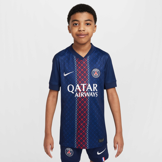 Kits & Jerseys-Nike, Paris Saint-Germain 2025/26 Stadium Home, Older Kids' Nike Dri-FIT Football Replica Shirt