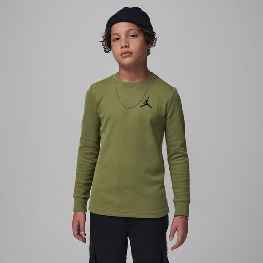 Kids Outerwear-JRDN, Jordan MJ Essentials Waffle Knit Long Sleeve Tee, Big Kids T-Shirt