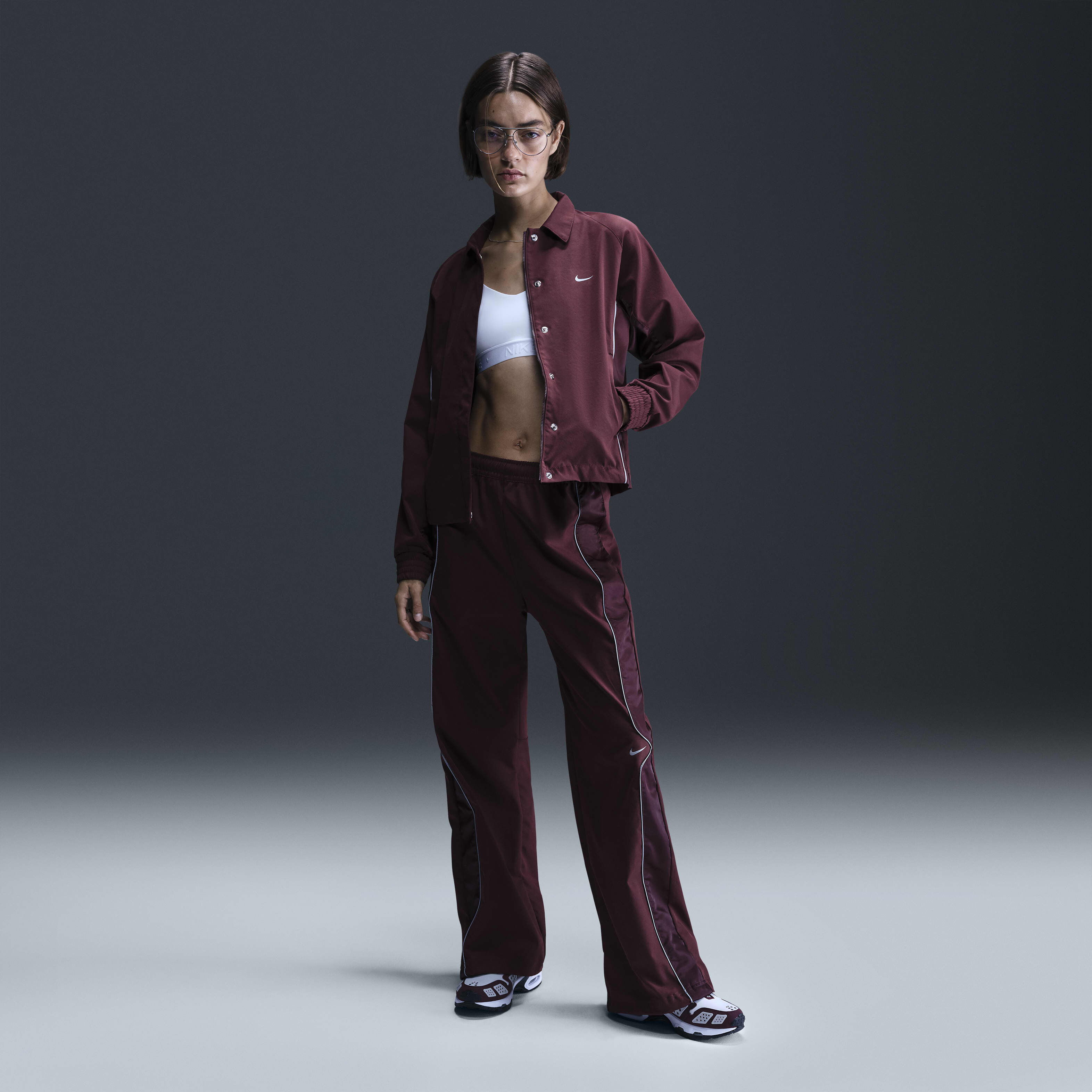 Maroon nike jacket women's outlet