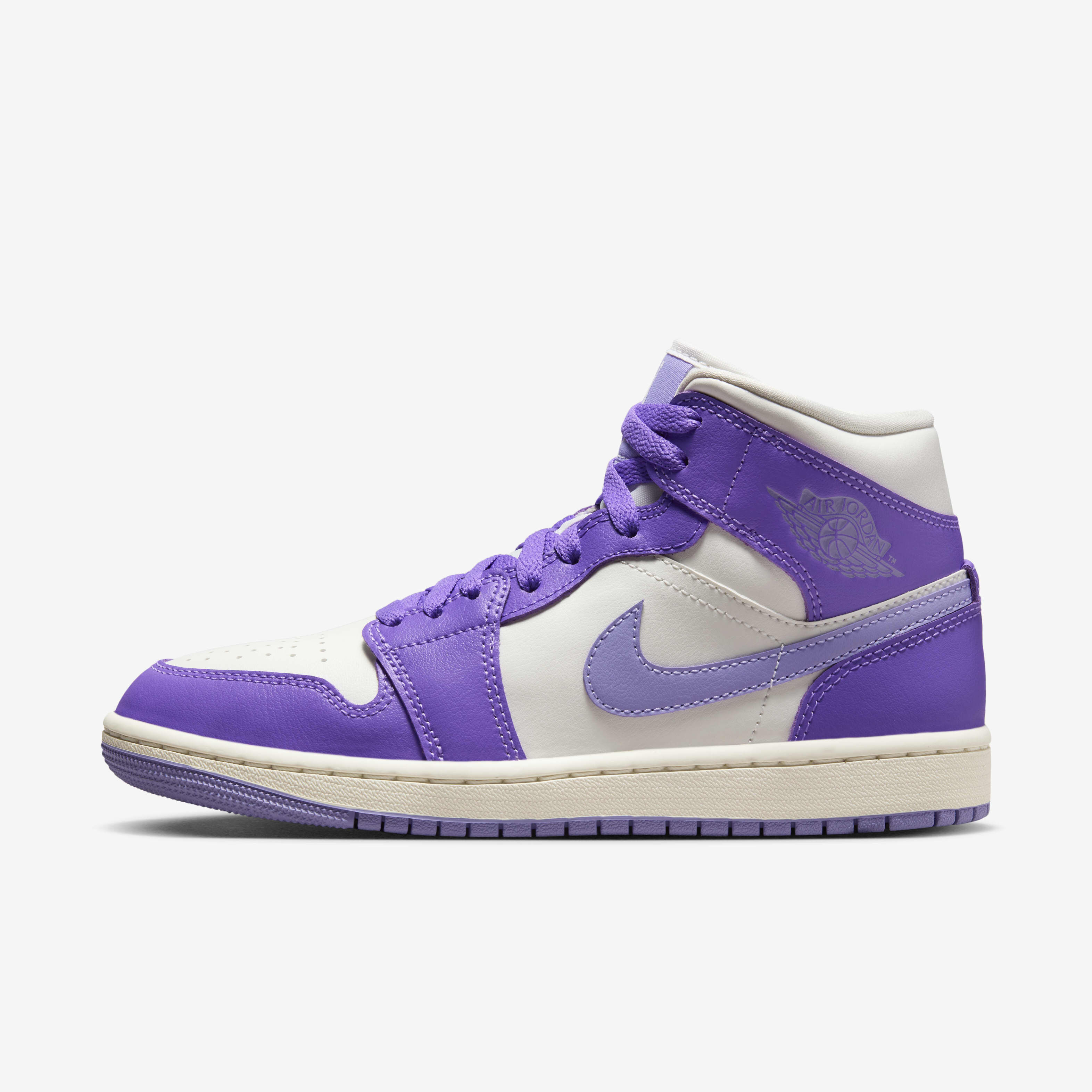 Buy Air Jordan 1 Mid Women s Shoes Action Grape Sail Sky J Light Purple Nike Kuwait Official