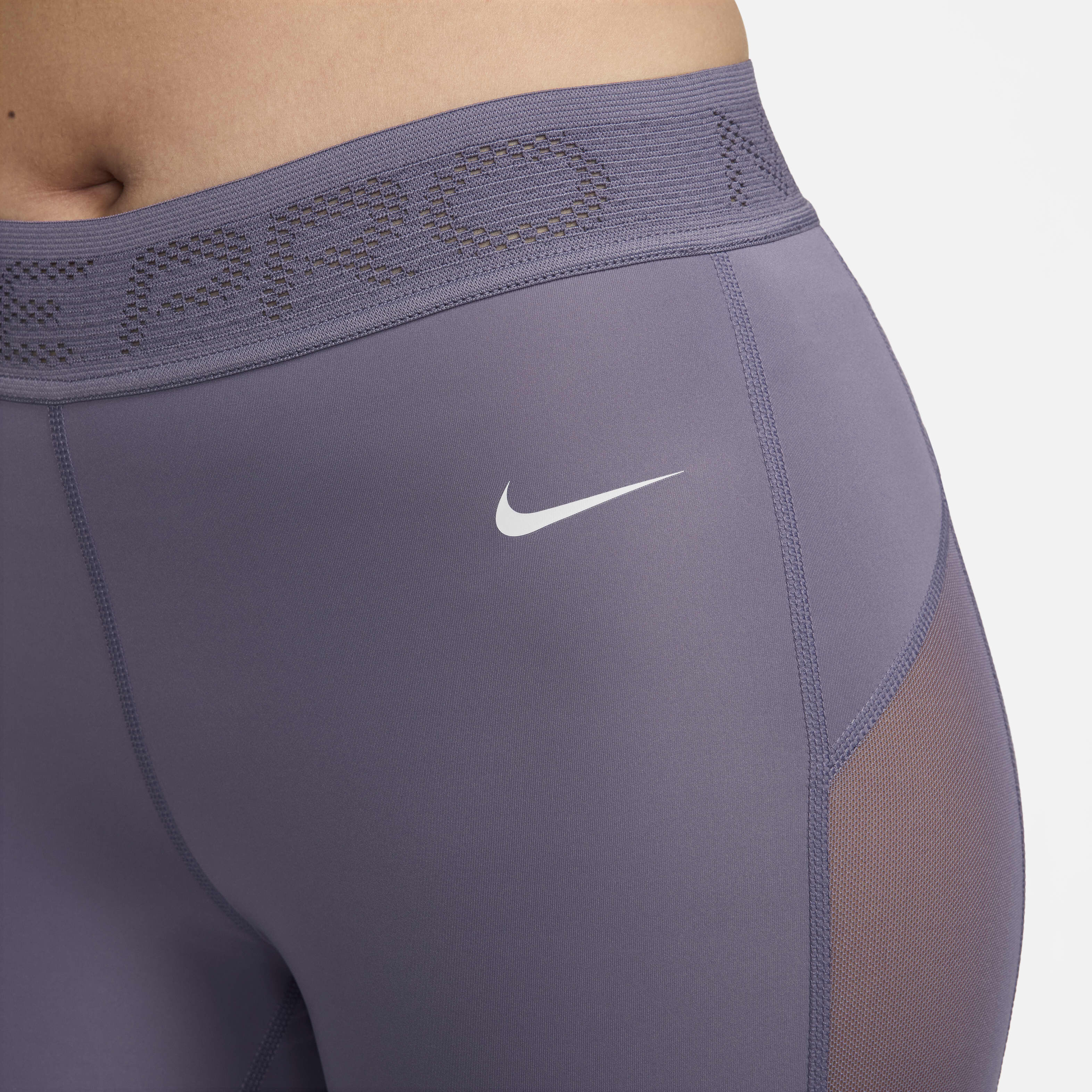 Buy Nike Pro Women s Mid Rise 7 8 Mesh Panelled Leggings Daybreak White Nike Kuwait Official