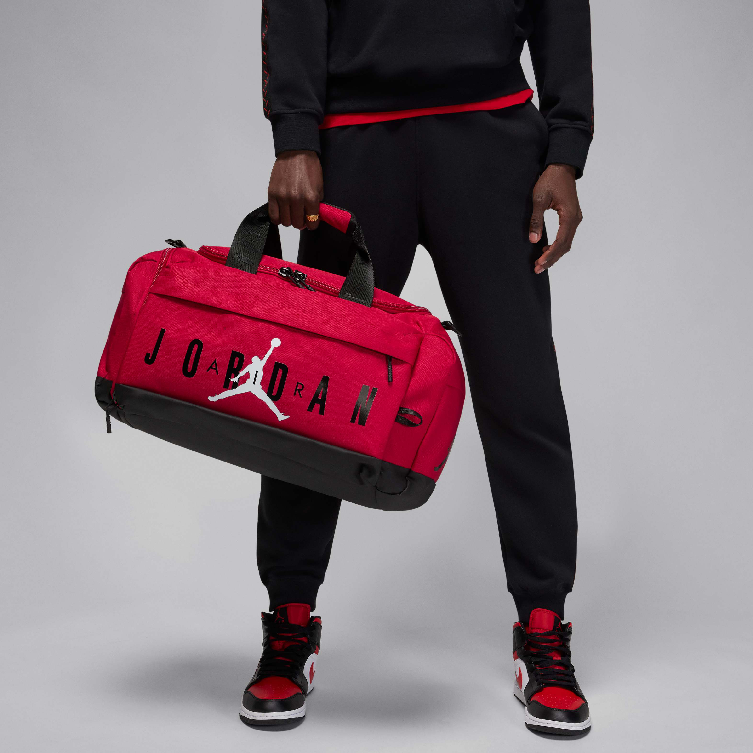 large red nike duffle bag